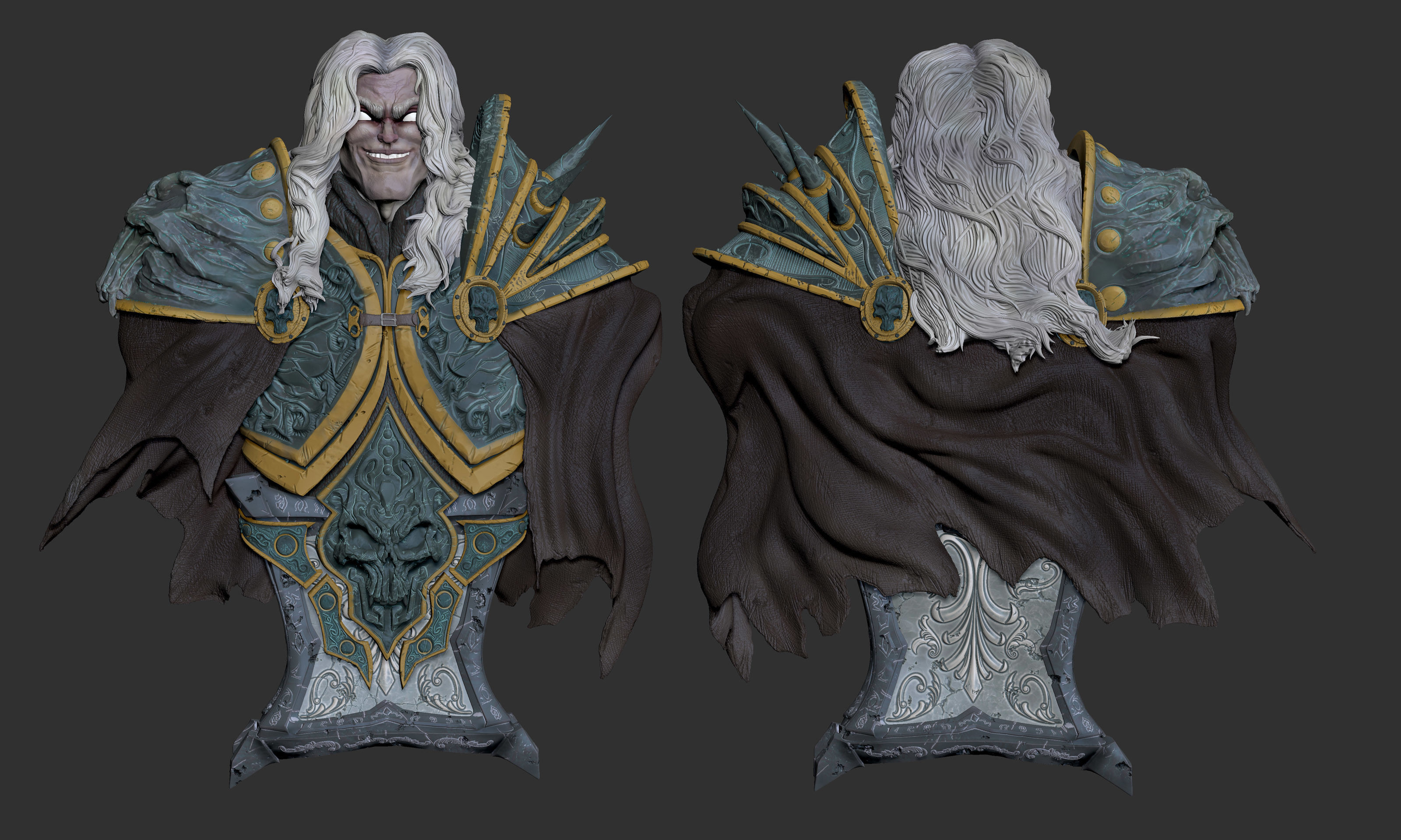 Arthas - Bust  3D print model_3