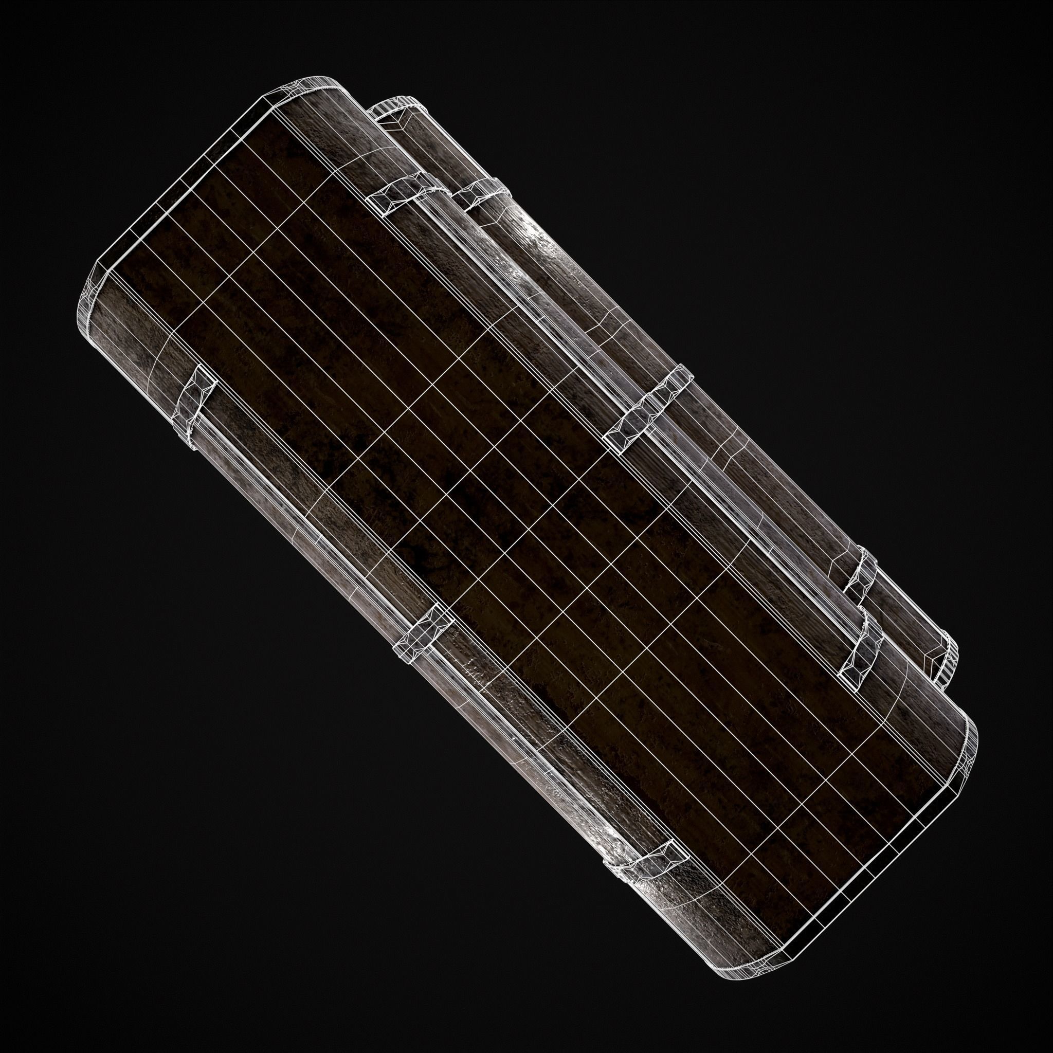 Medieval Cylindrical Chest Low-poly 3D model_32