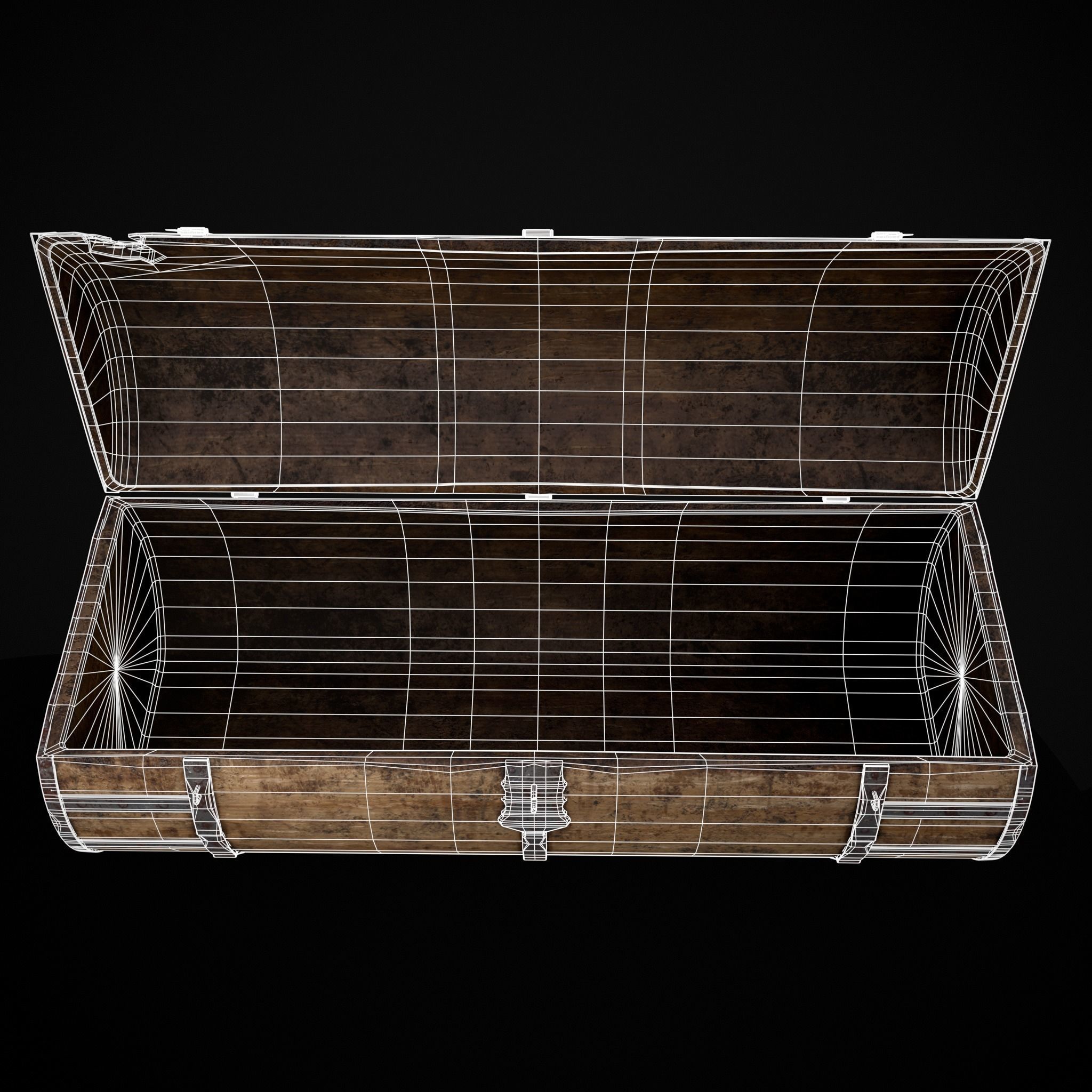 Medieval Cylindrical Chest Low-poly 3D model_16