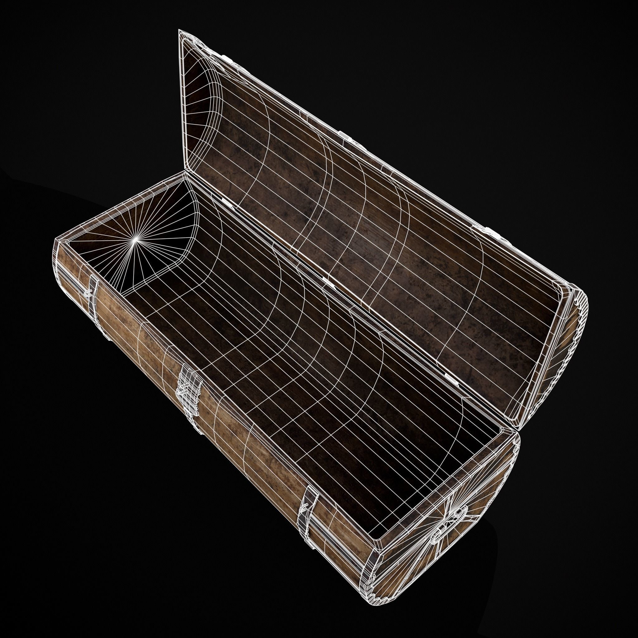 Medieval Cylindrical Chest Low-poly 3D model_18