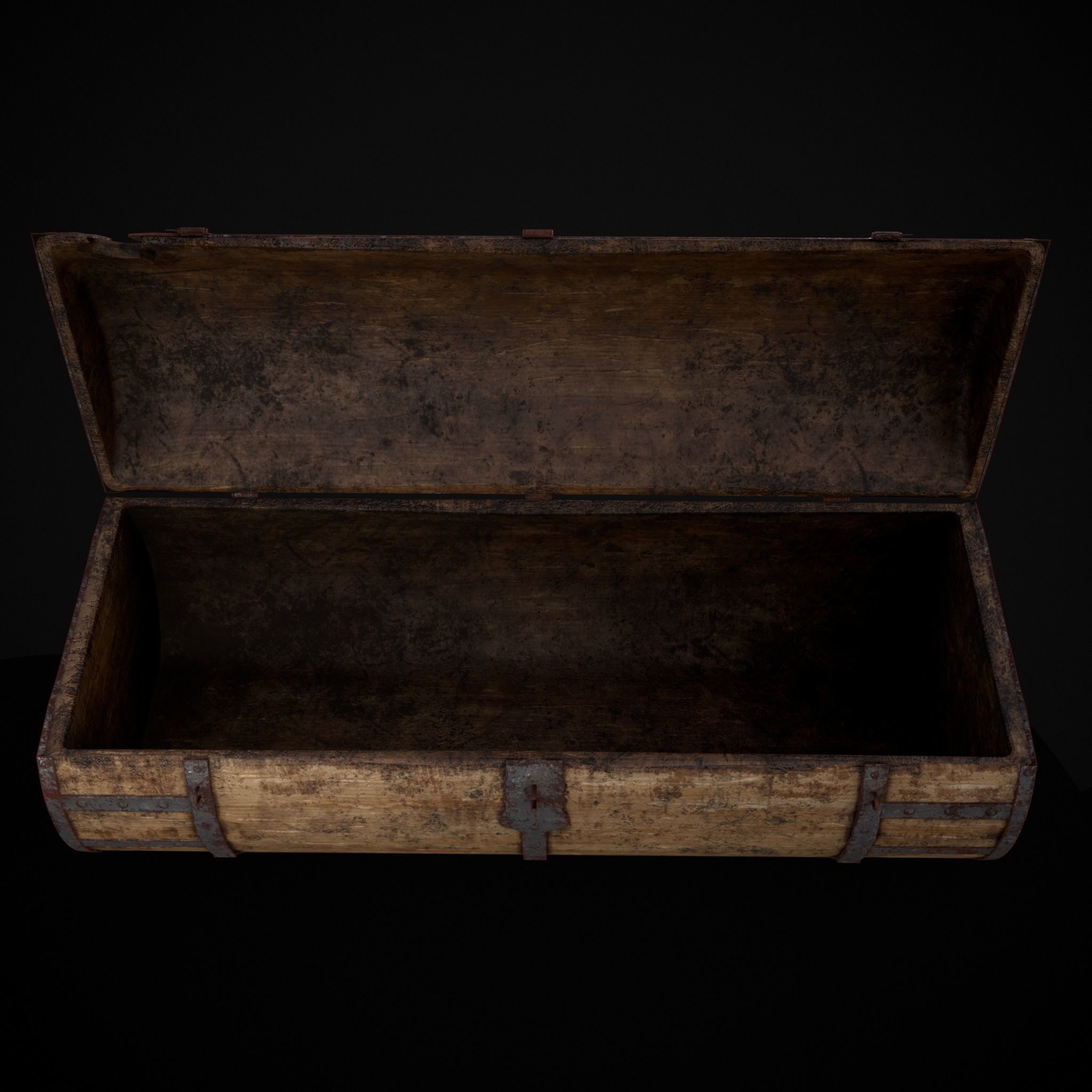 Medieval Cylindrical Chest Low-poly 3D model_15