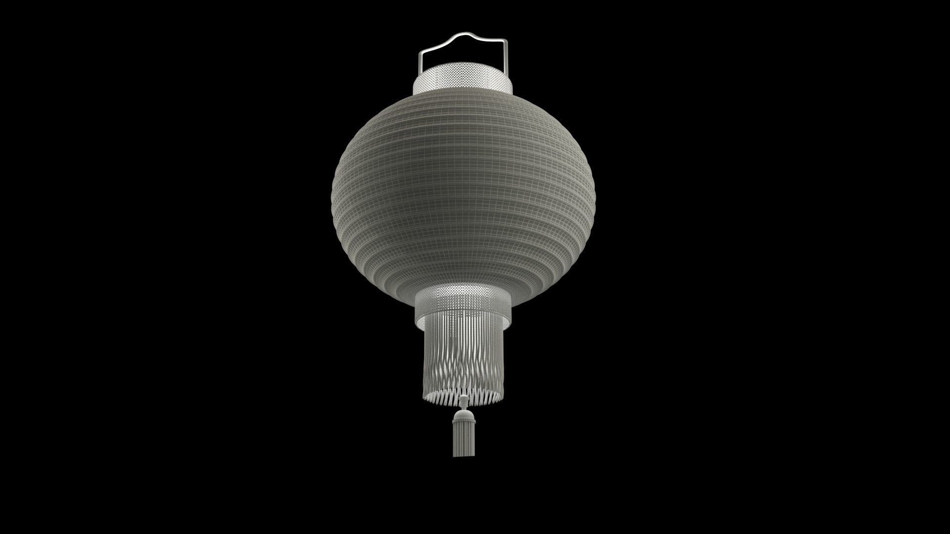Chinese red lantern 3D model_2
