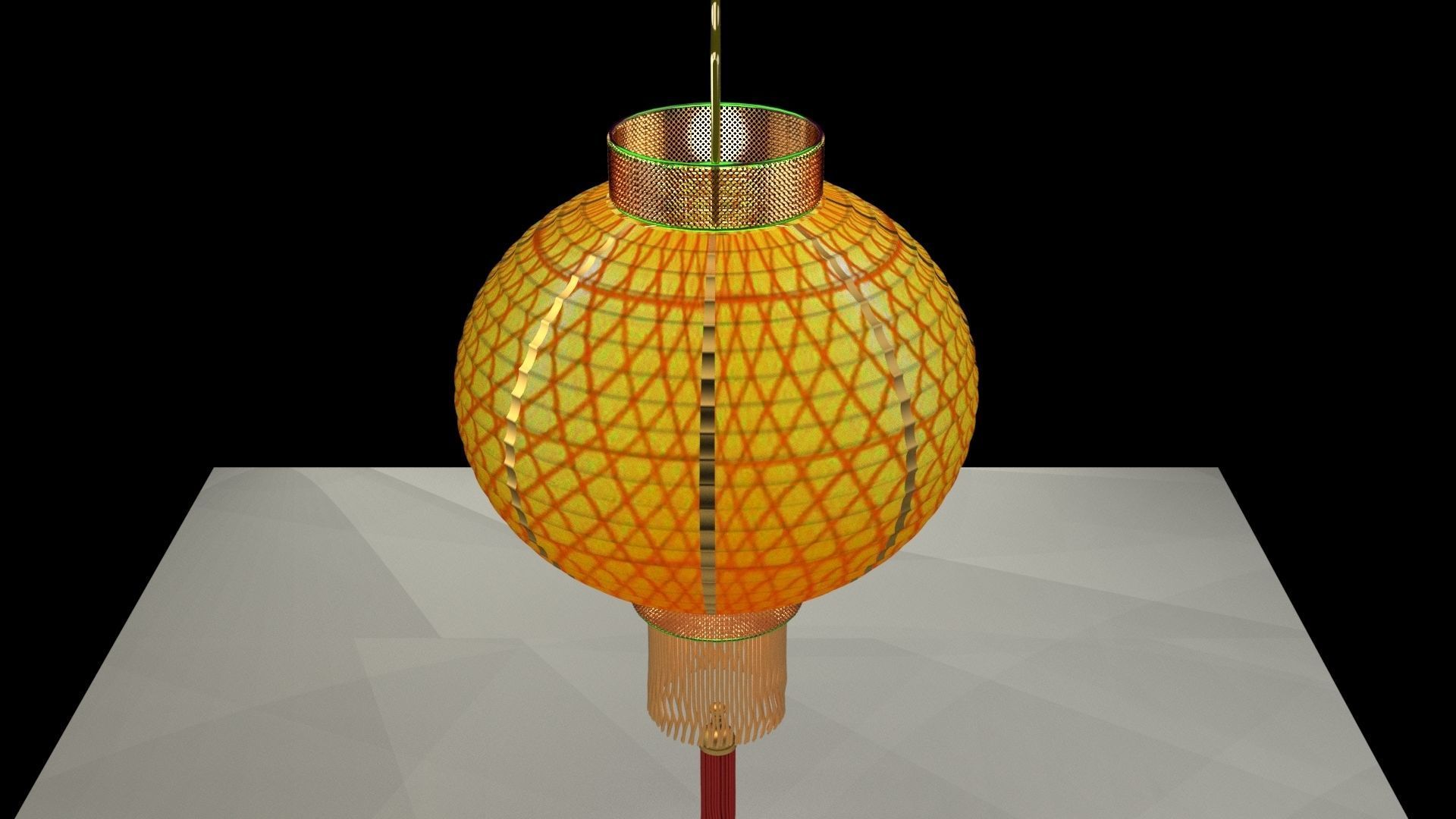Chinese red lantern 3D model_9