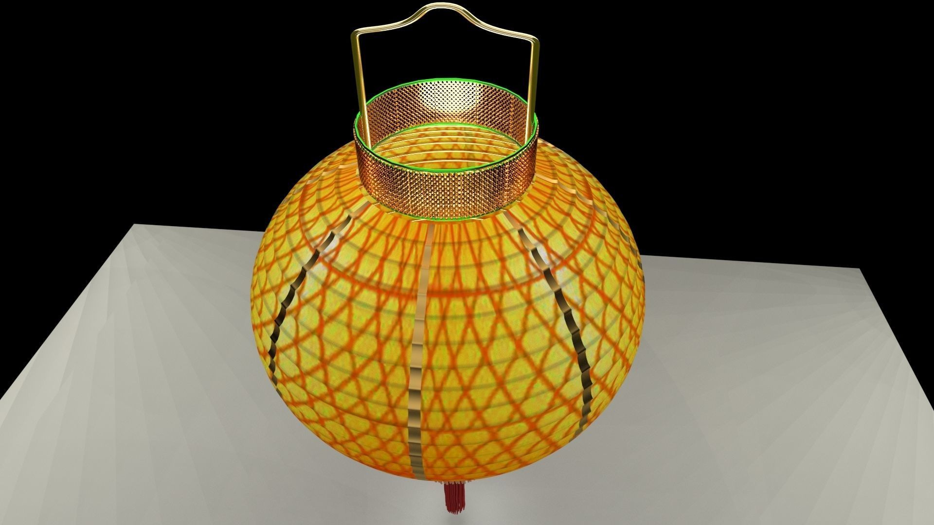 Chinese red lantern 3D model_8