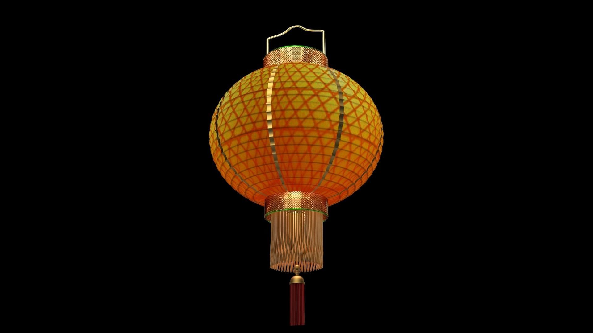 Chinese red lantern 3D model_7