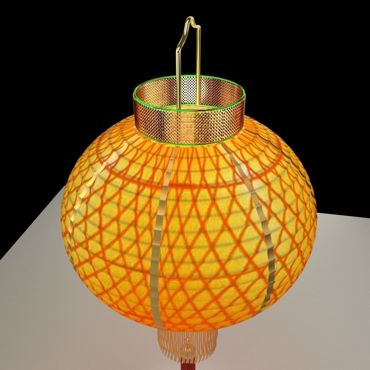 Chinese red lantern 3D model_6