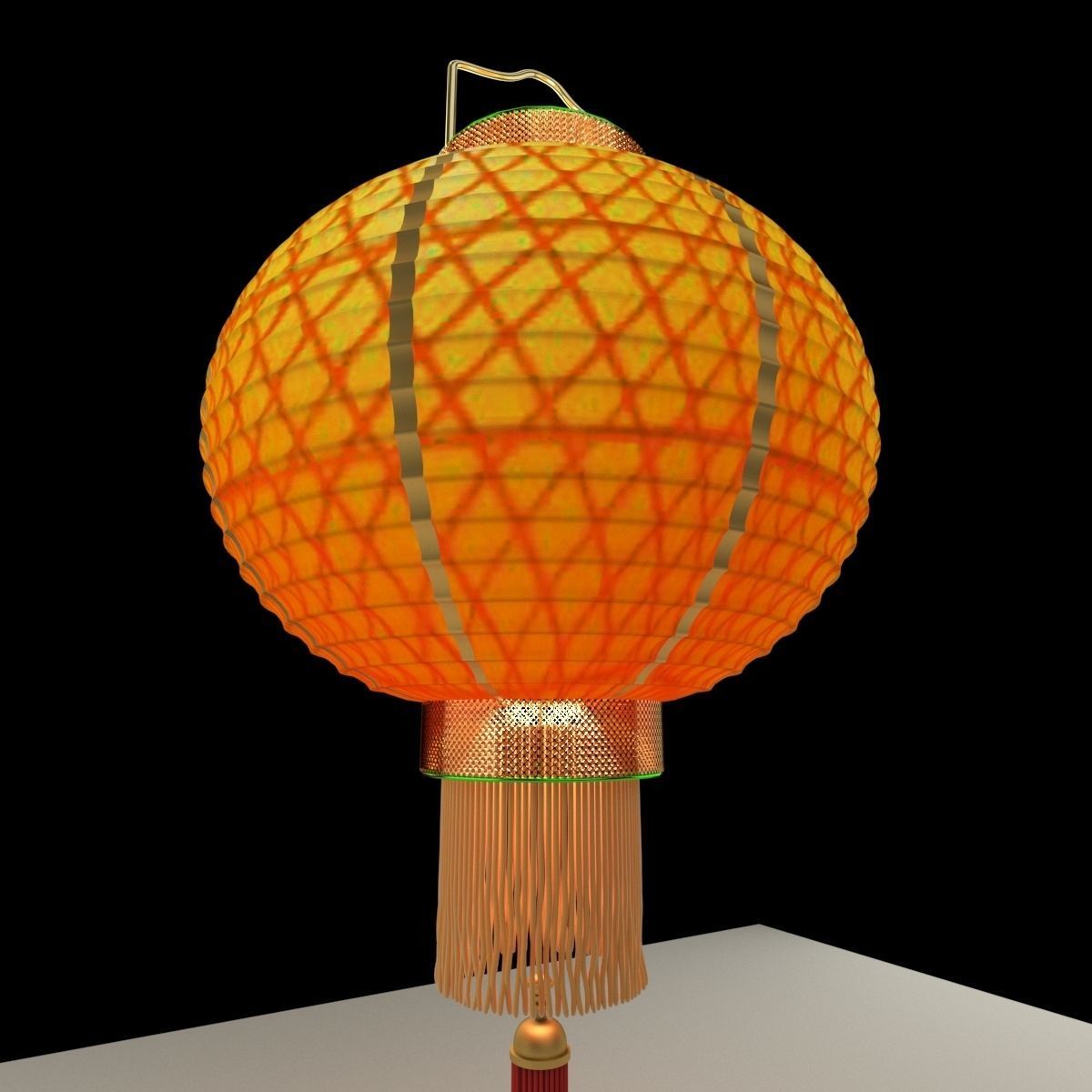 Chinese red lantern 3D model_5