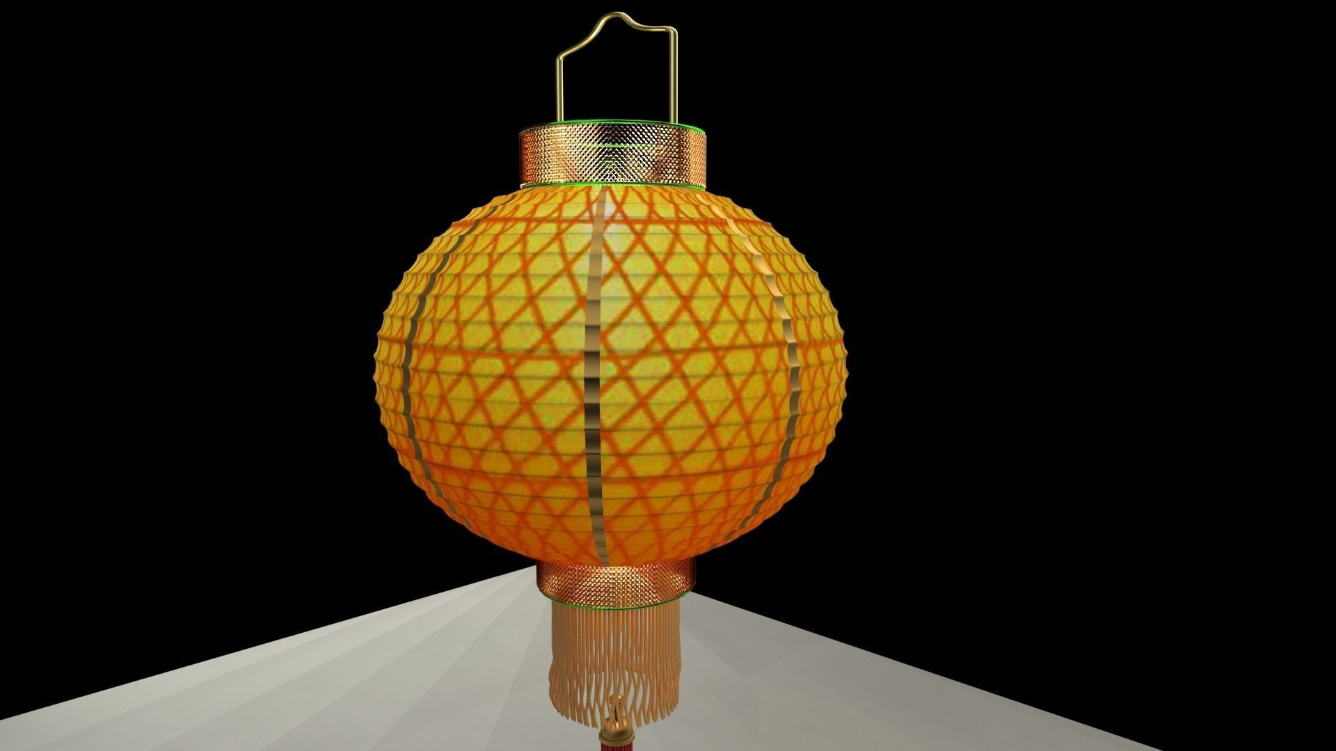 Chinese red lantern 3D model_1