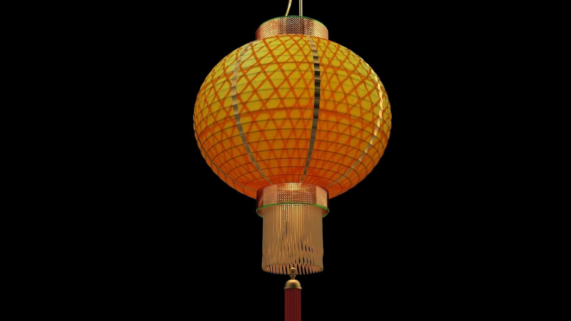 Chinese red lantern 3D model_10