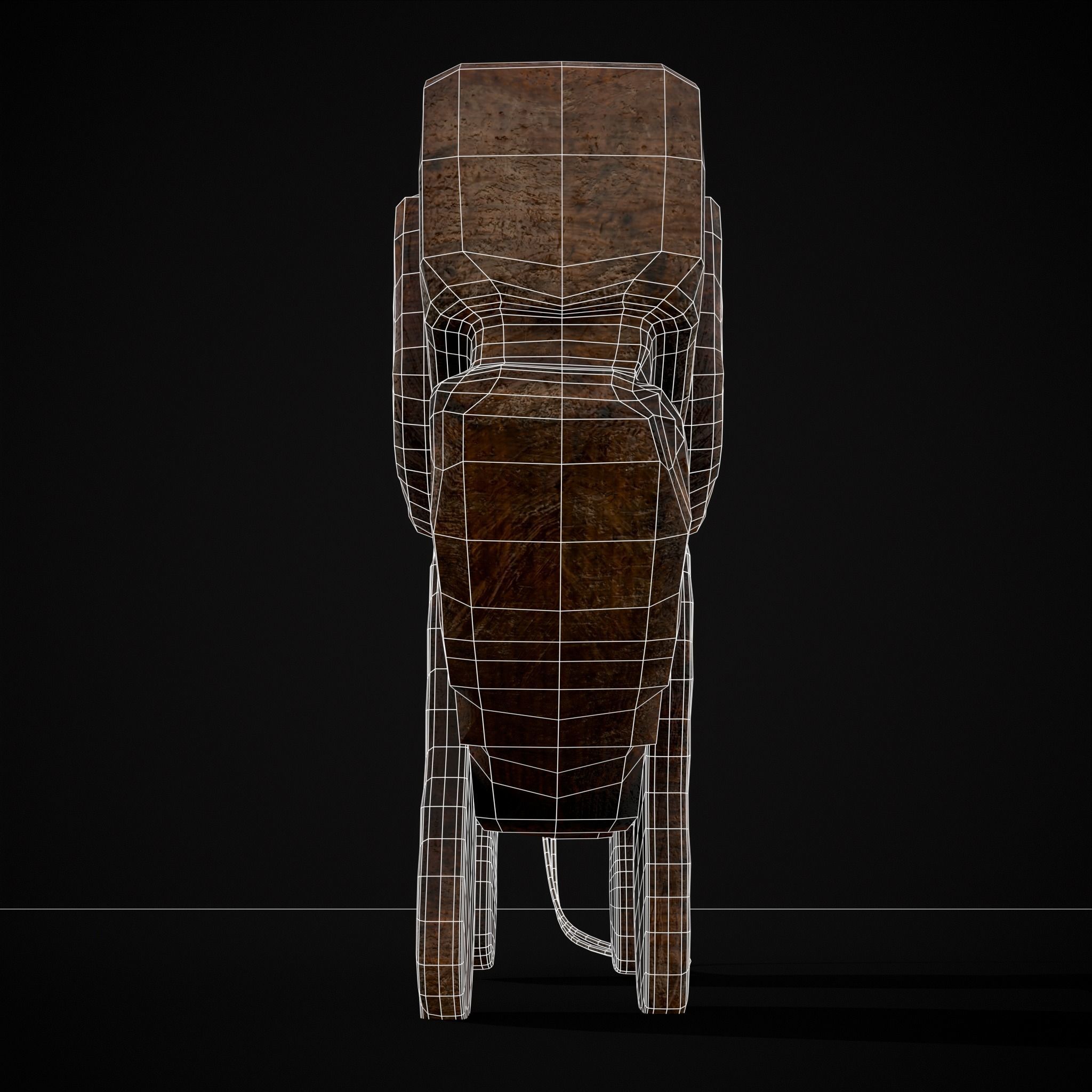 Medieval Carved Pig Toy Low-poly 3D model_24