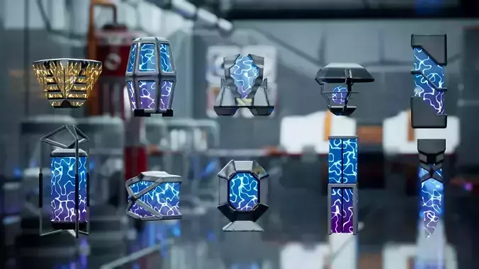 SciFi Lanterns 24 Assets