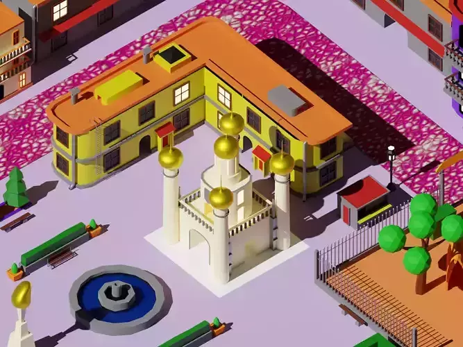 Environment pack Low-poly Game location Map Low-poly 3D model