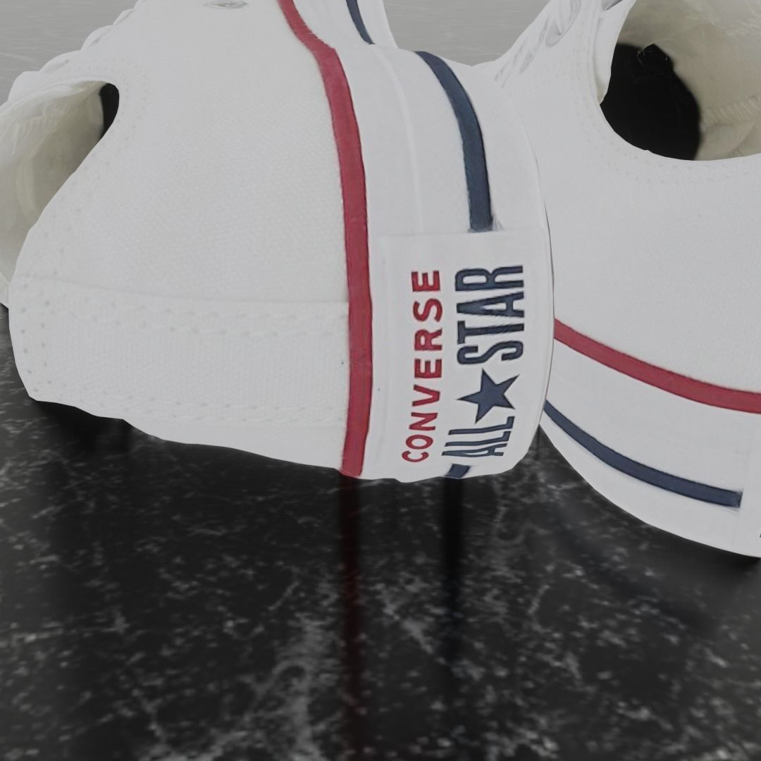 CONVERSE 3D SHOES - WHITE LOW Low-poly 3D model_8