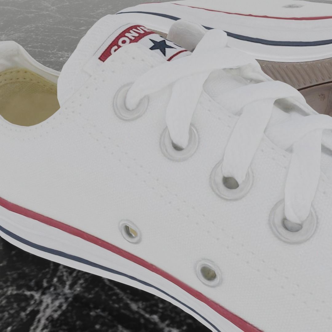 CONVERSE 3D SHOES - WHITE LOW Low-poly 3D model_11