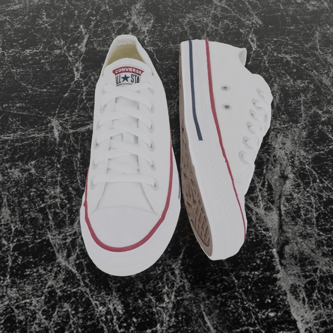 CONVERSE 3D SHOES - WHITE LOW Low-poly 3D model_1