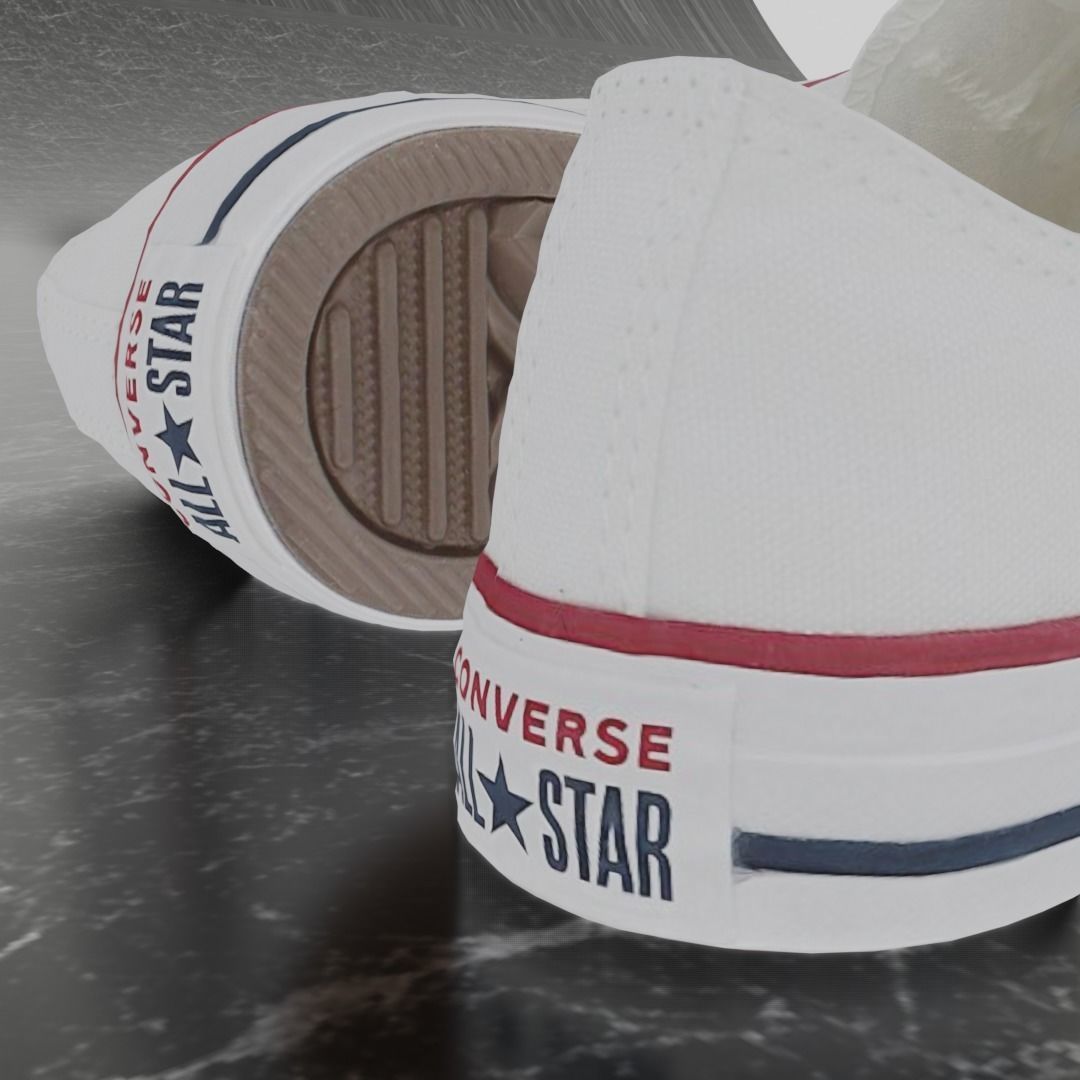 CONVERSE 3D SHOES - WHITE LOW Low-poly 3D model_9