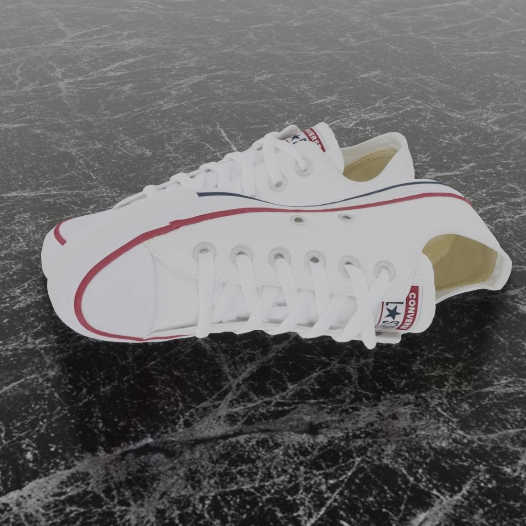 CONVERSE 3D SHOES - WHITE LOW Low-poly 3D model_6