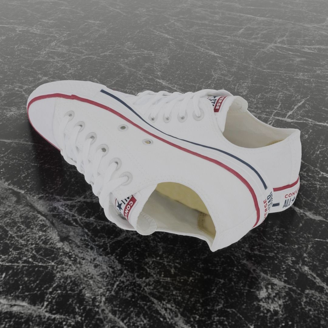 CONVERSE 3D SHOES - WHITE LOW Low-poly 3D model_4