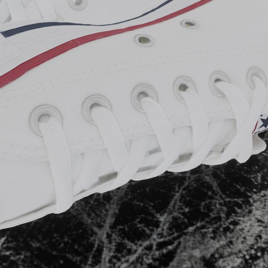 CONVERSE 3D SHOES - WHITE LOW Low-poly 3D model_7