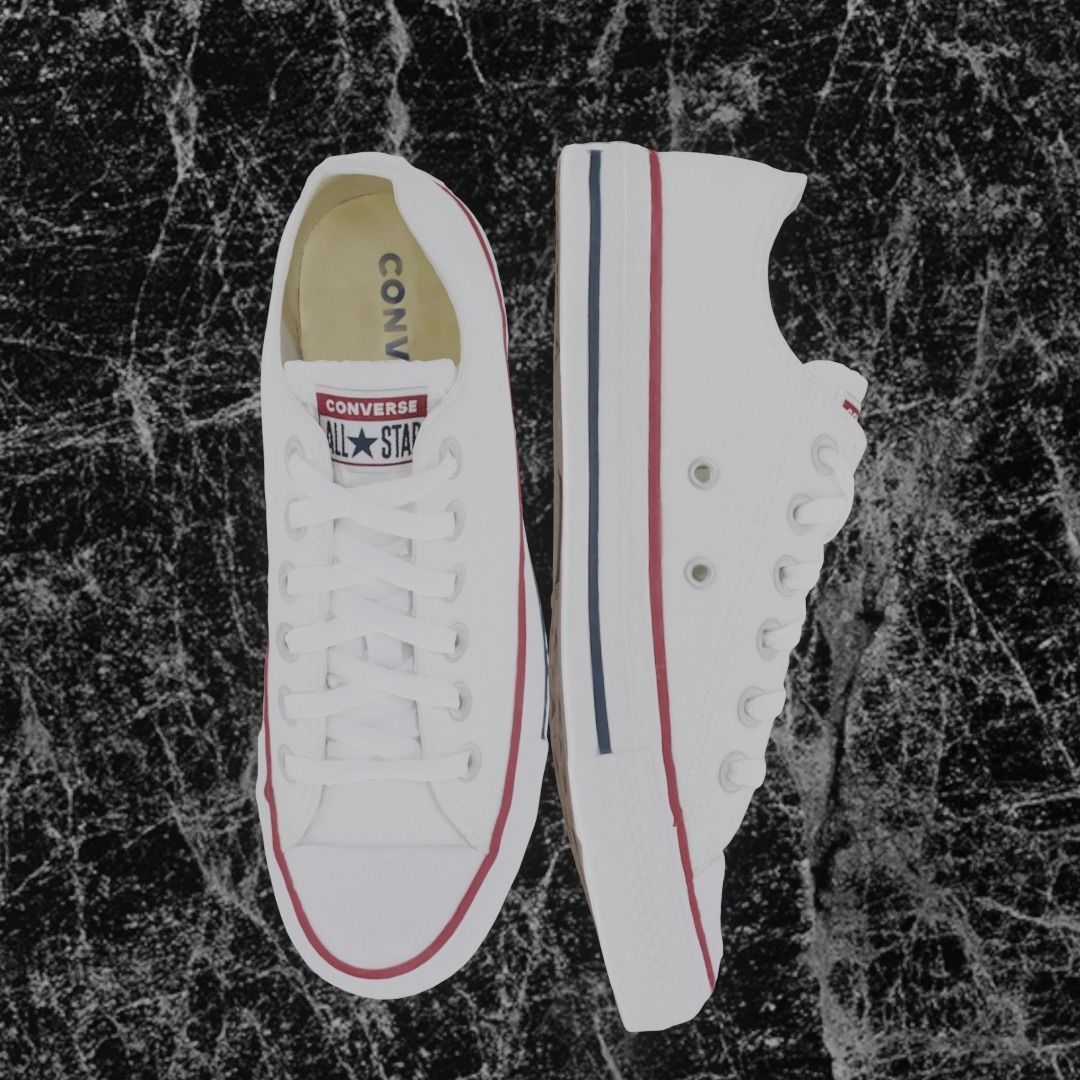 CONVERSE 3D SHOES - WHITE LOW Low-poly 3D model_3