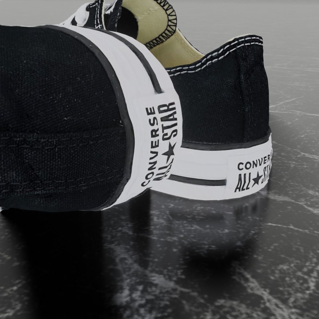 CONVERSE 3D SHOES - BLACK LOW Low-poly 3D model_9