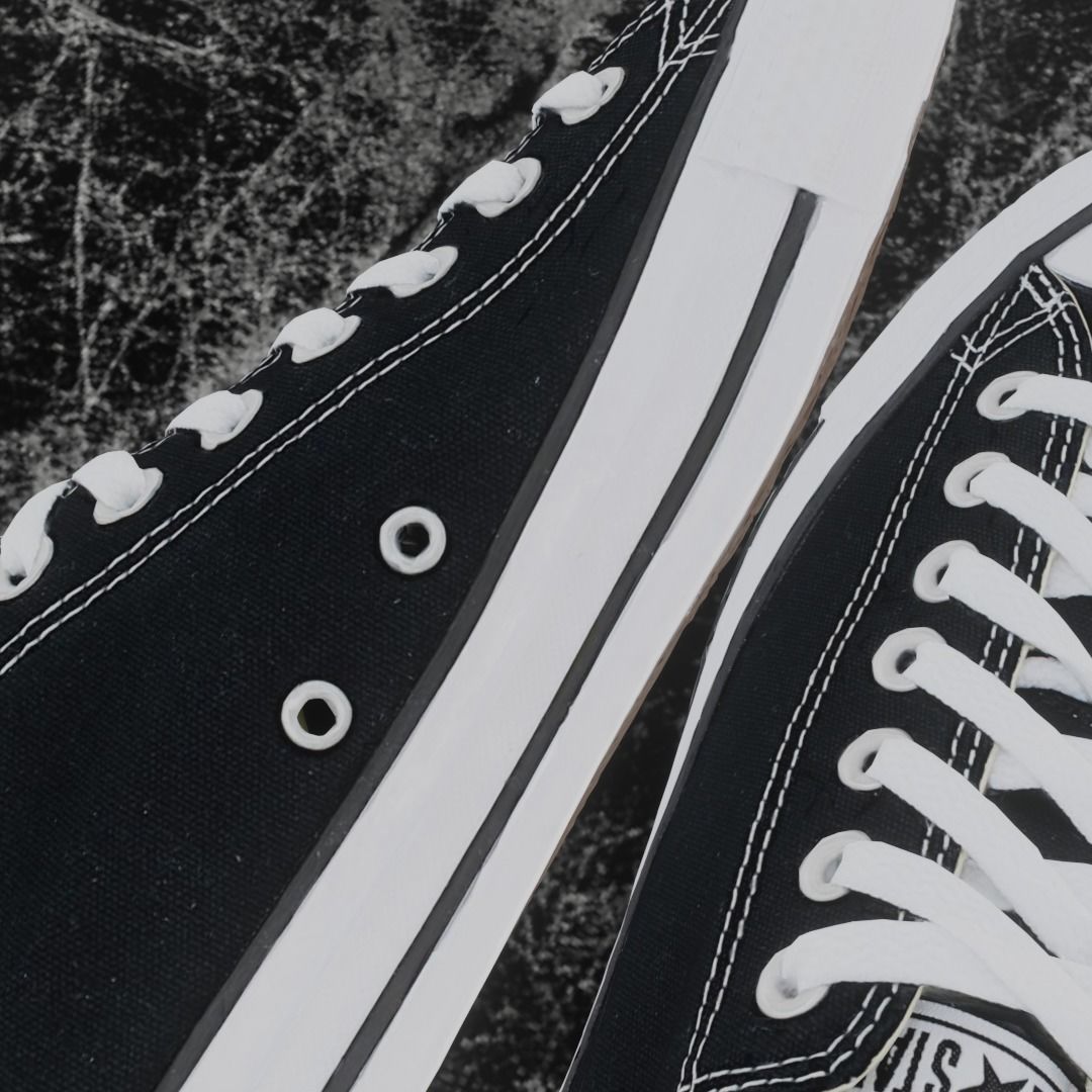 CONVERSE 3D SHOES - BLACK LOW Low-poly 3D model_10