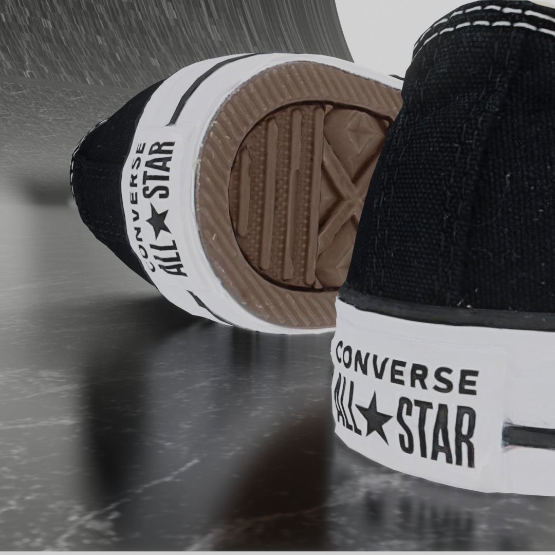 CONVERSE 3D SHOES - BLACK LOW Low-poly 3D model_8
