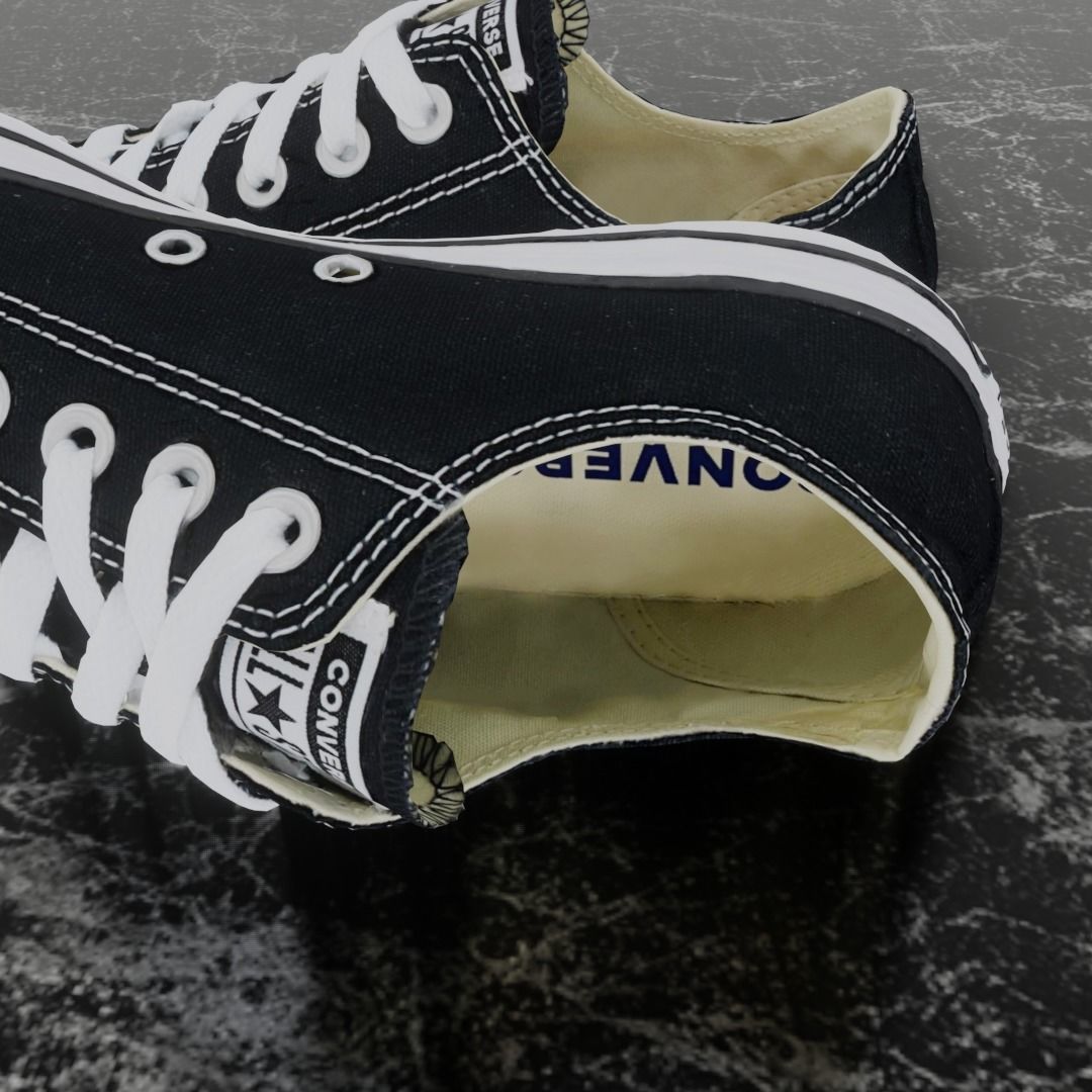 CONVERSE 3D SHOES - BLACK LOW Low-poly 3D model_11
