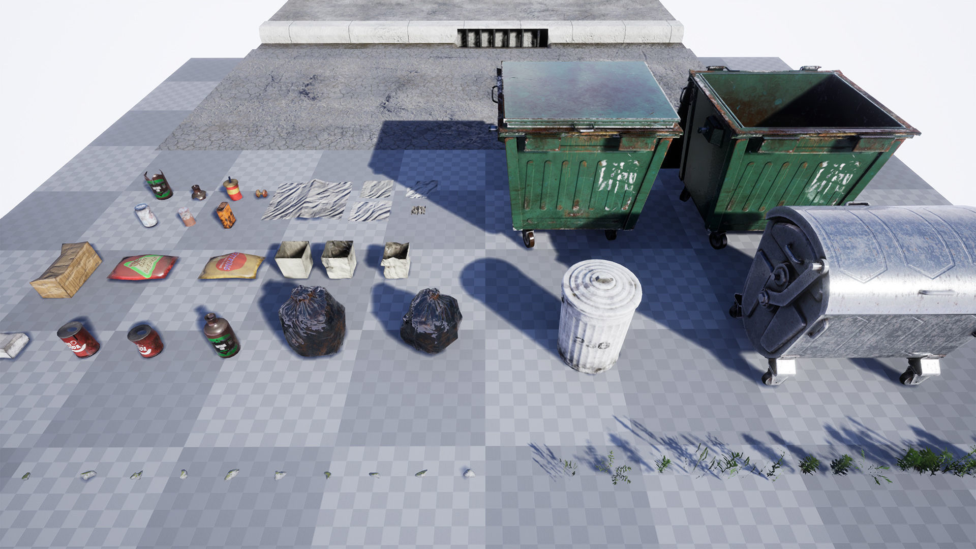 Garbage and Trash Package 60 Assets Low-poly 3D model_5
