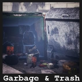 Garbage and Trash Package 60 Assets Low-poly 3D model_1