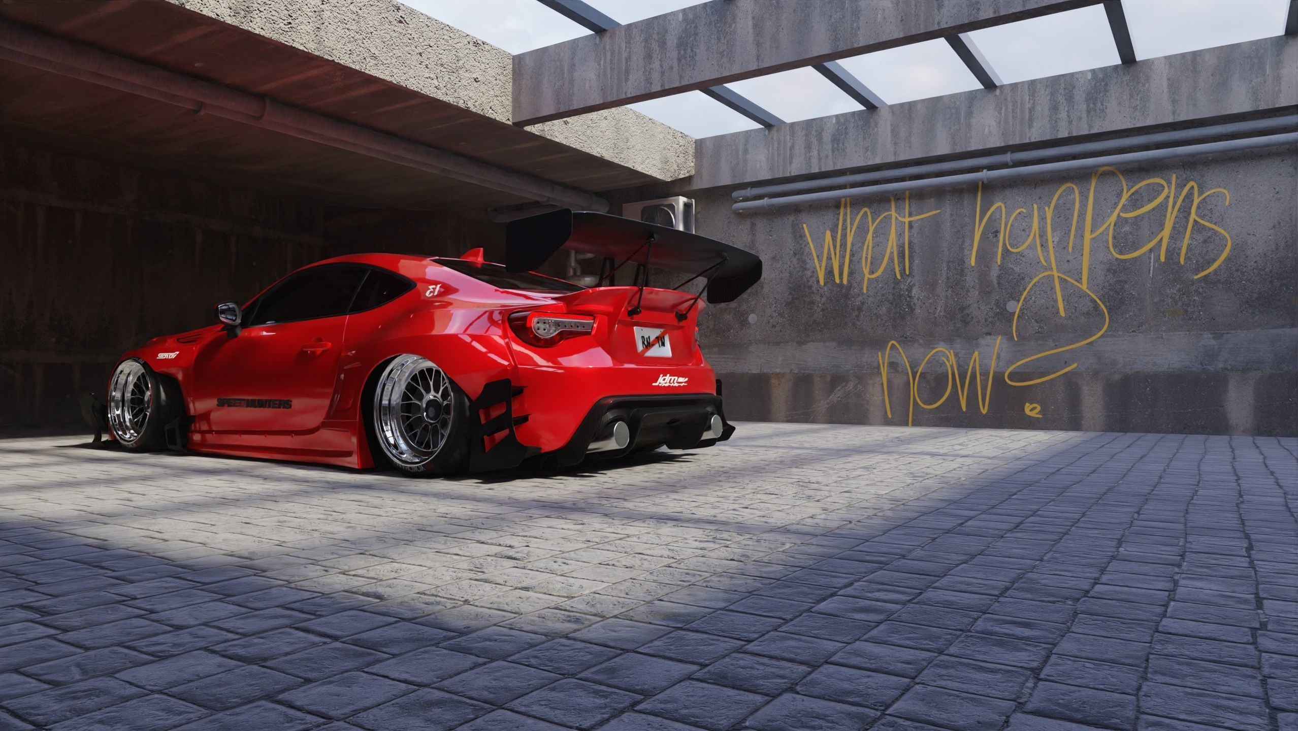 Car Lighting Concrete Place 3D Blend Textured FBX OBJ MTL Files  3D model_1