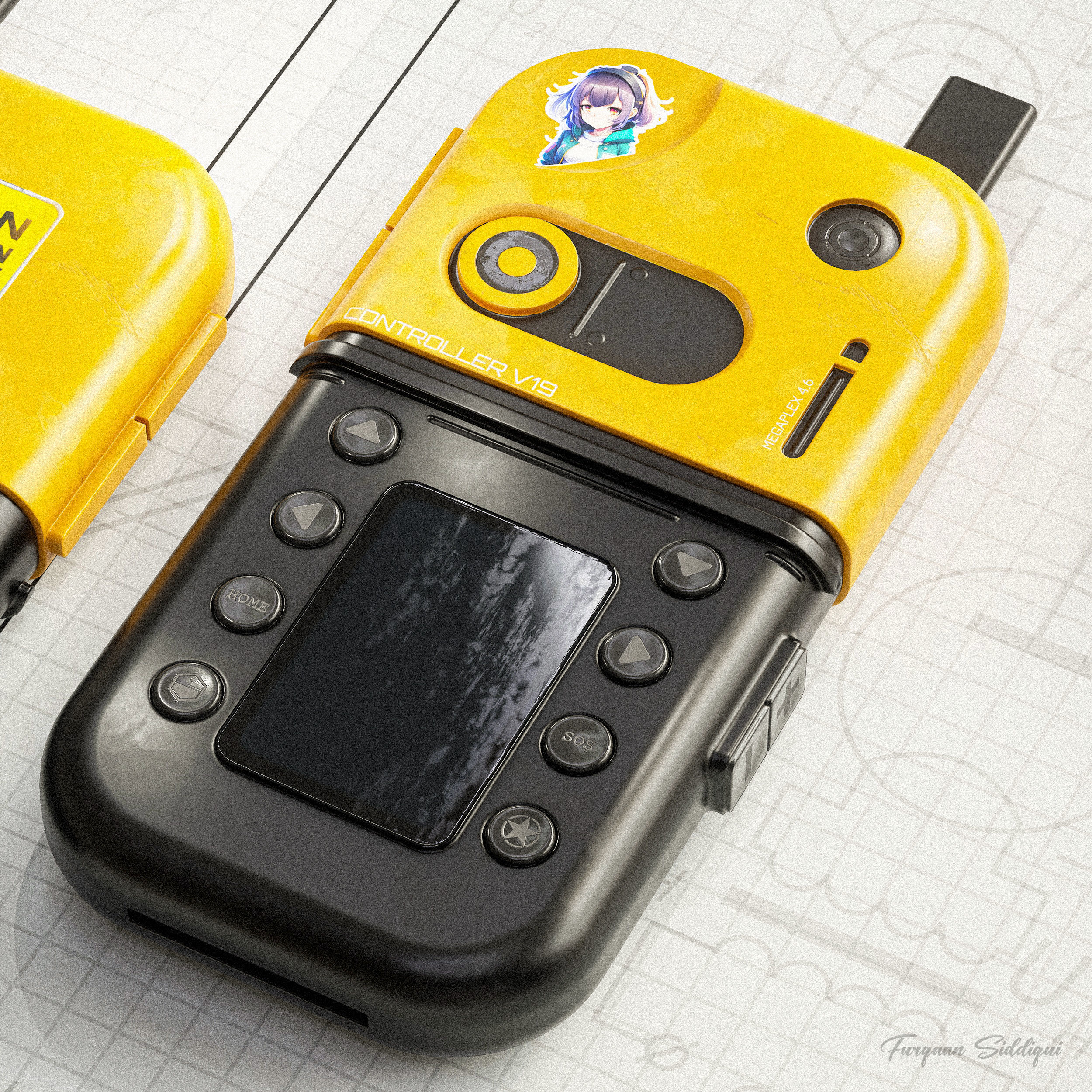 Sci-Fi Controller V19 PBR Low-poly 3D model_2