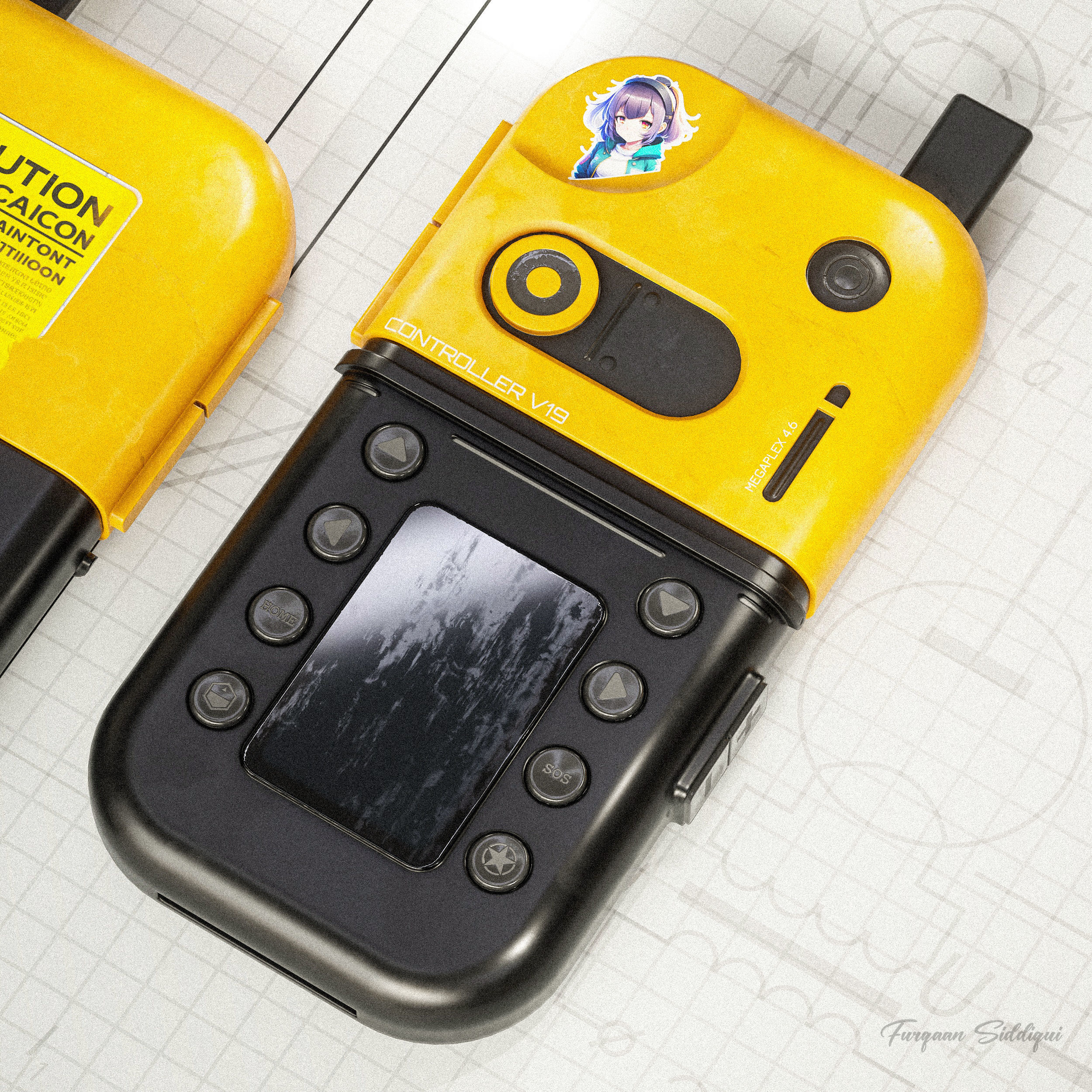 Sci-Fi Controller V19 PBR Low-poly 3D model_7