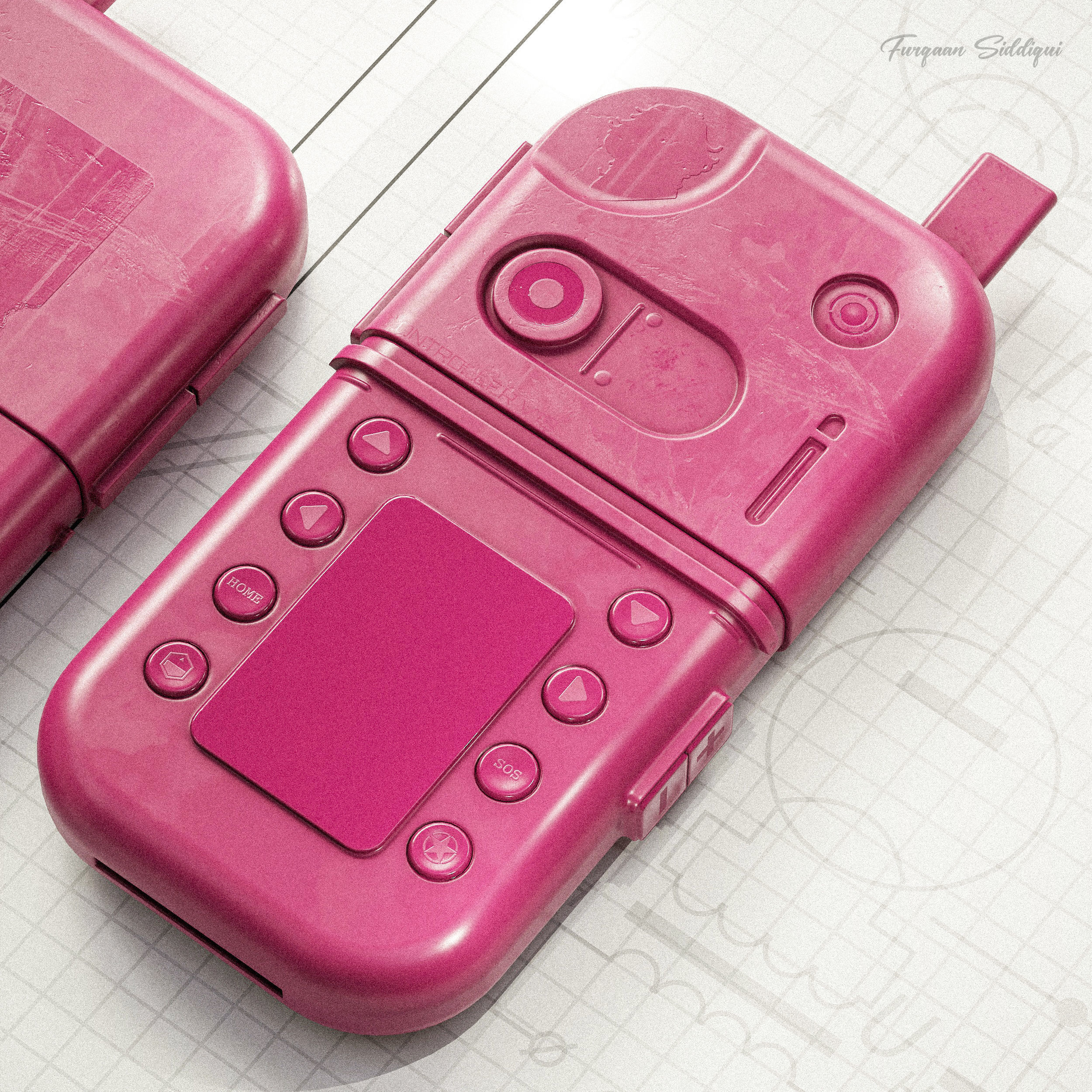 Sci-Fi Controller V19 PBR Low-poly 3D model_12