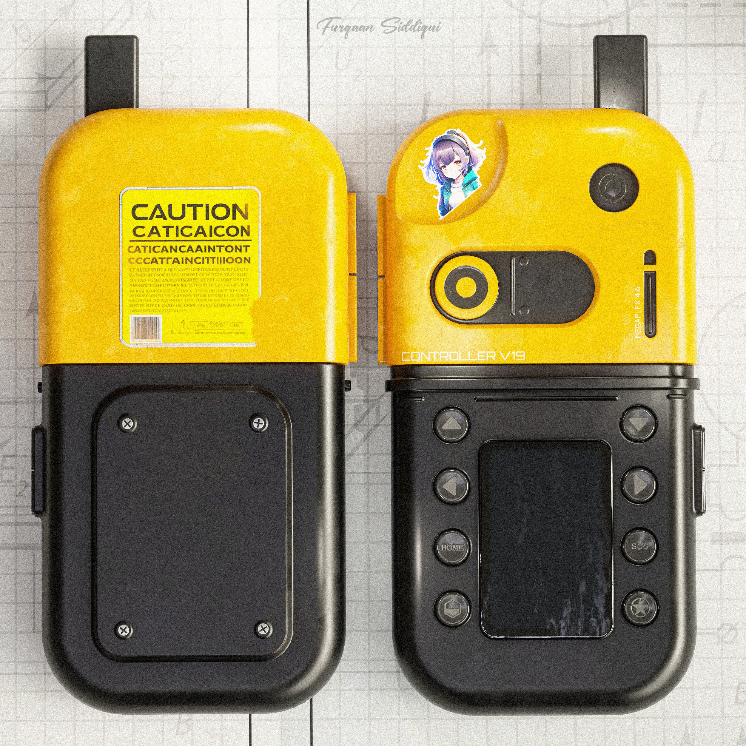 Sci-Fi Controller V19 PBR Low-poly 3D model_3