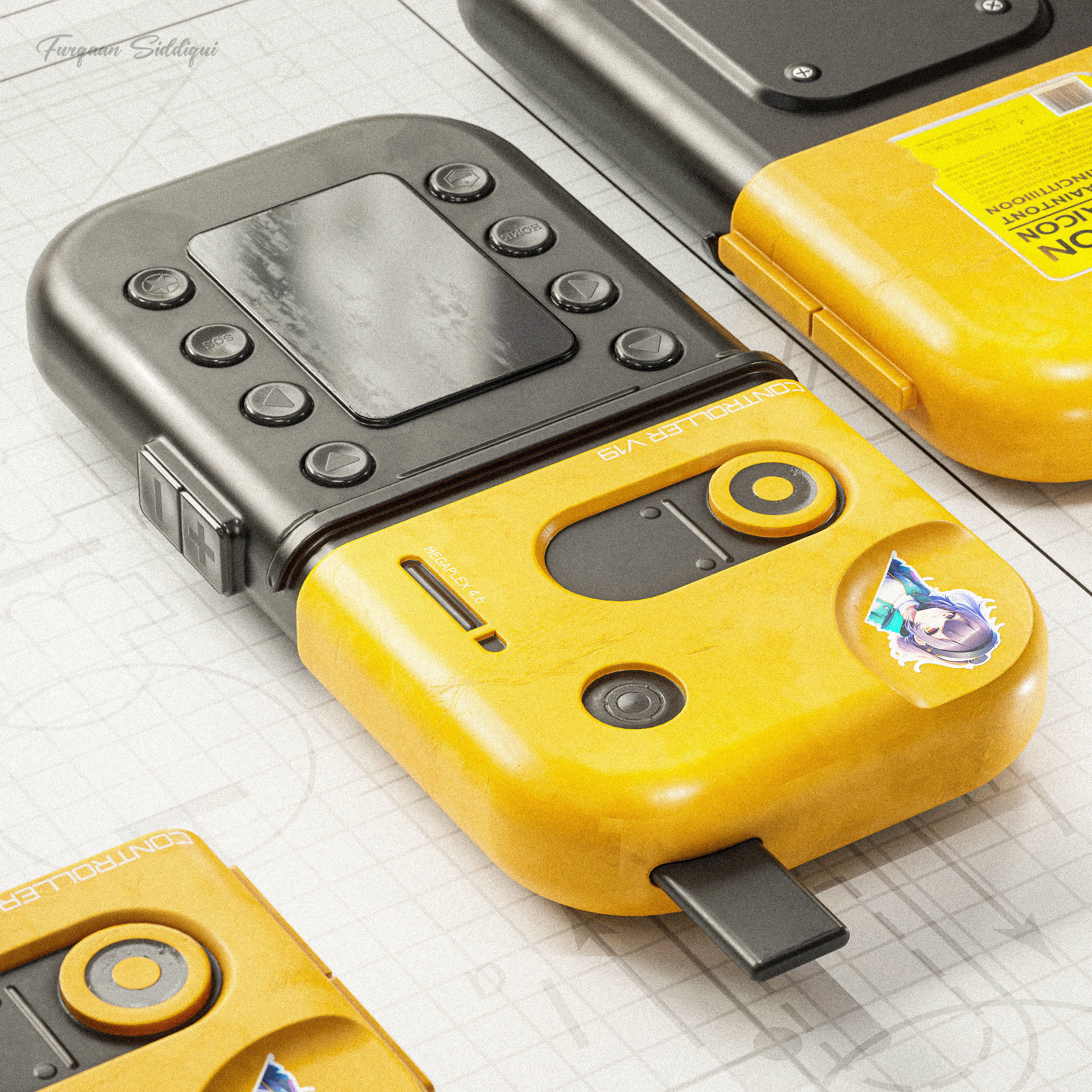 Sci-Fi Controller V19 PBR Low-poly 3D model_8