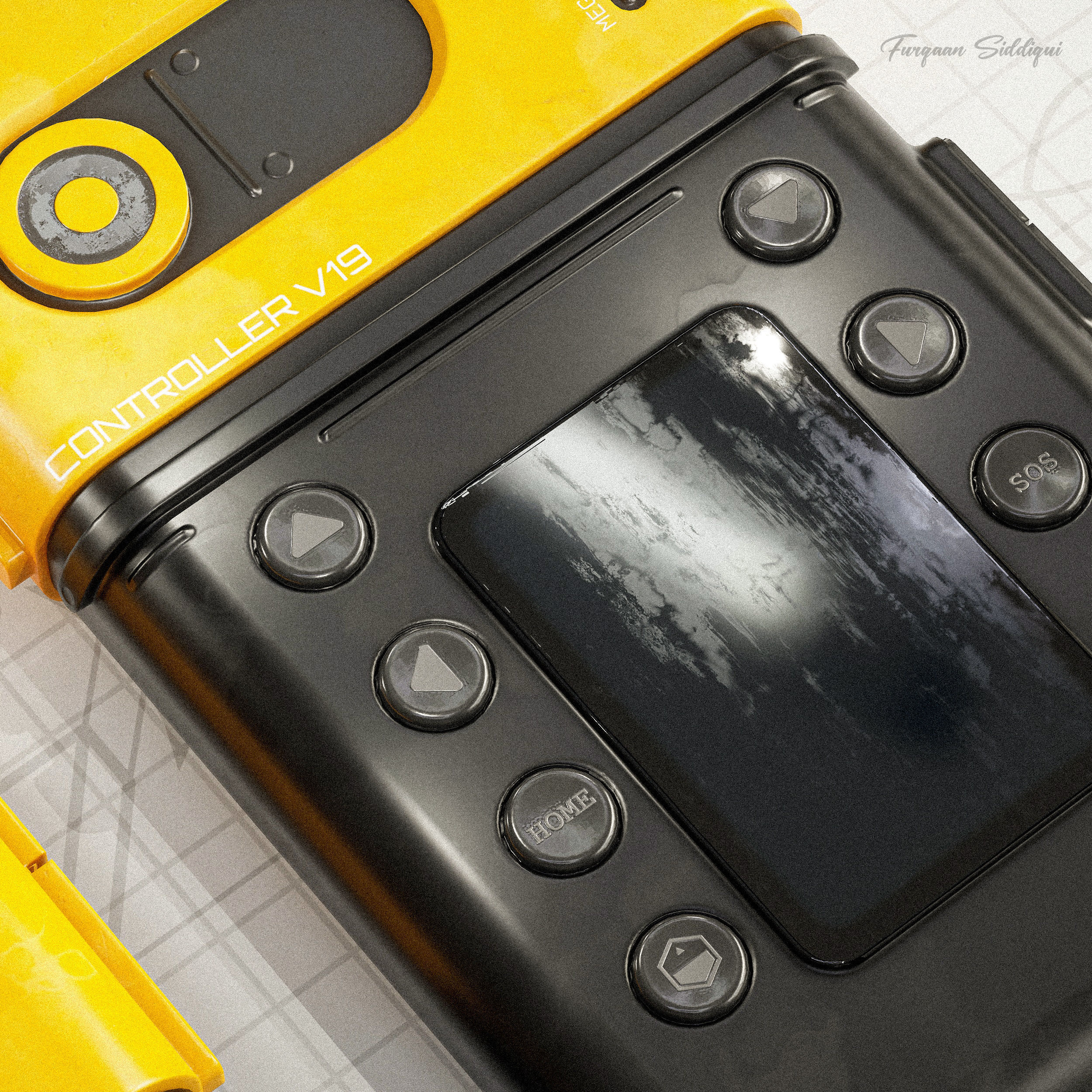 Sci-Fi Controller V19 PBR Low-poly 3D model_4