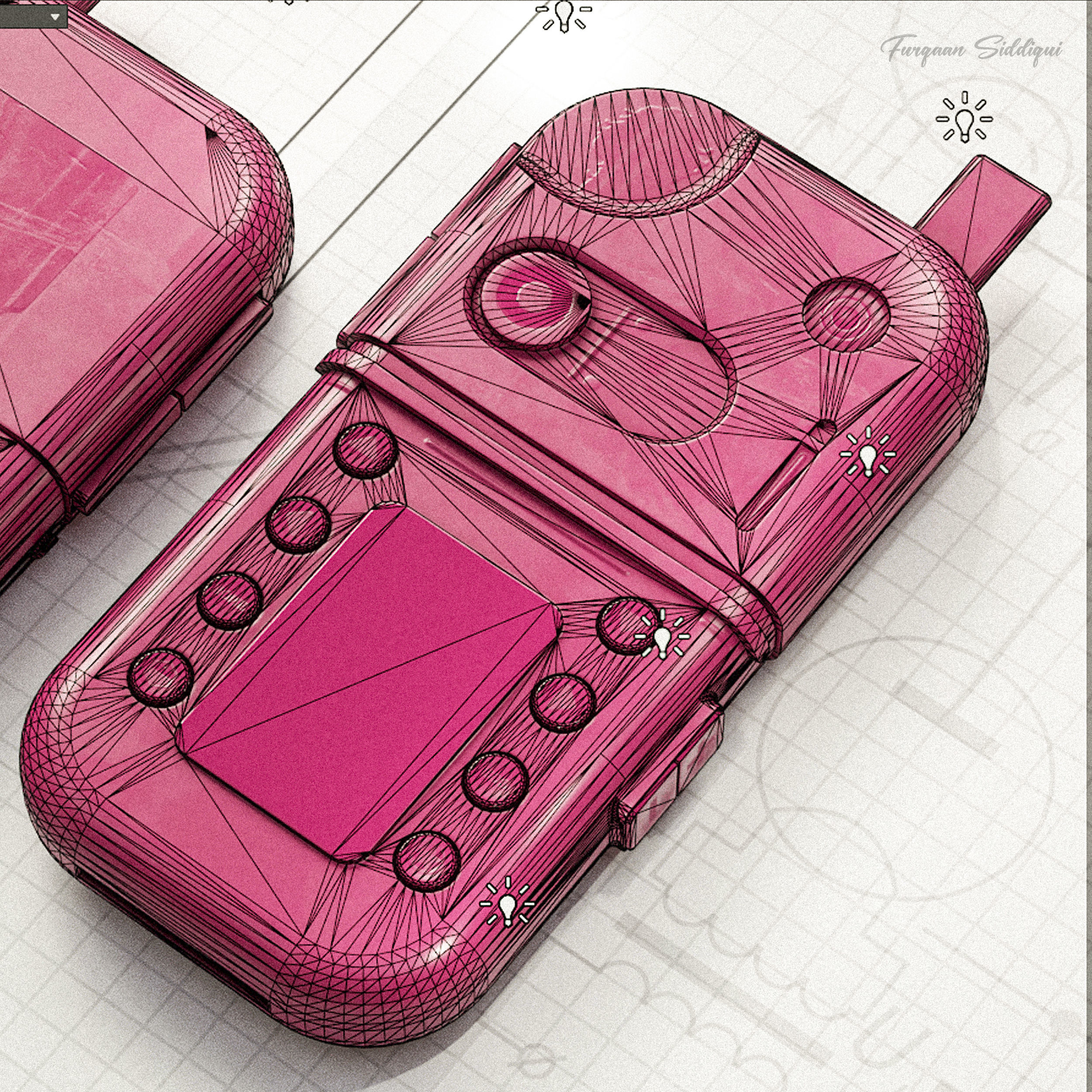 Sci-Fi Controller V19 PBR Low-poly 3D model_13