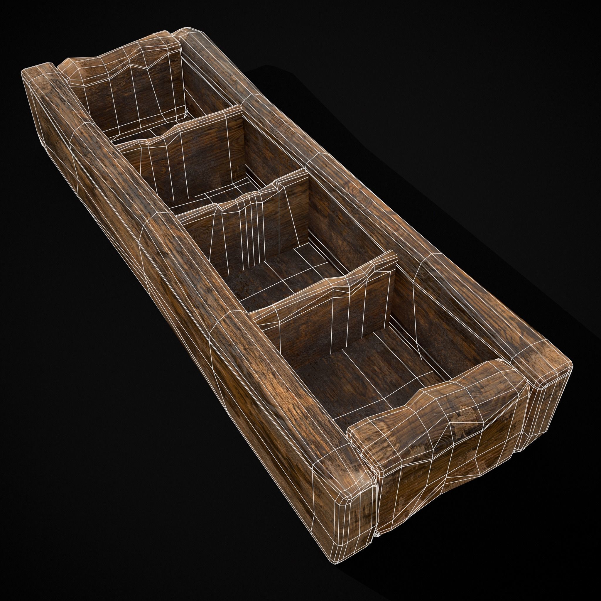 Medieval Wooden Food Separator  Low-poly 3D model_24