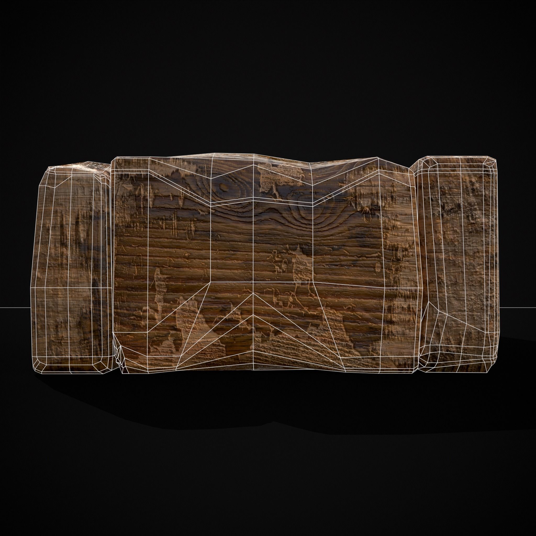 Medieval Wooden Food Separator  Low-poly 3D model_20