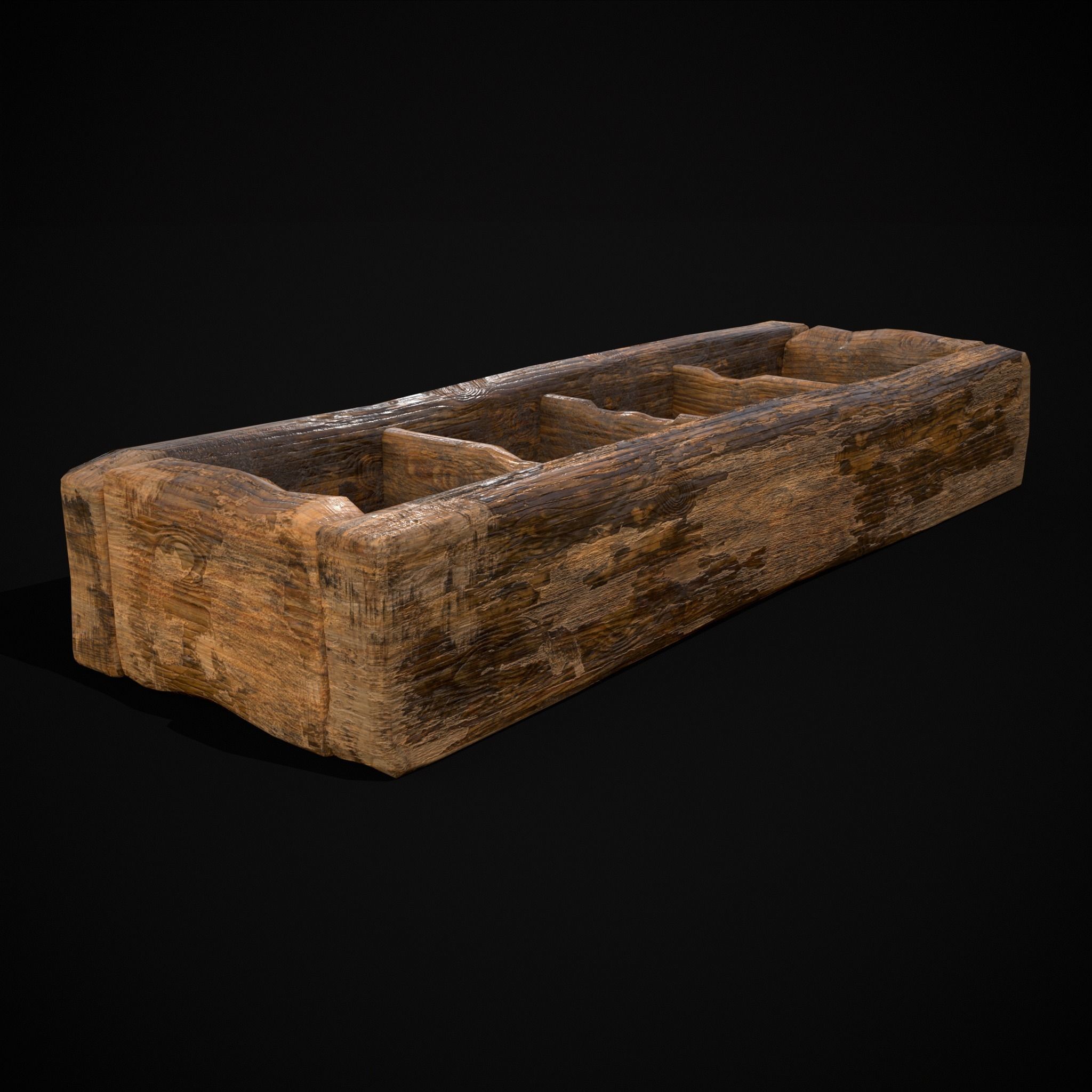 Medieval Wooden Food Separator  Low-poly 3D model_13