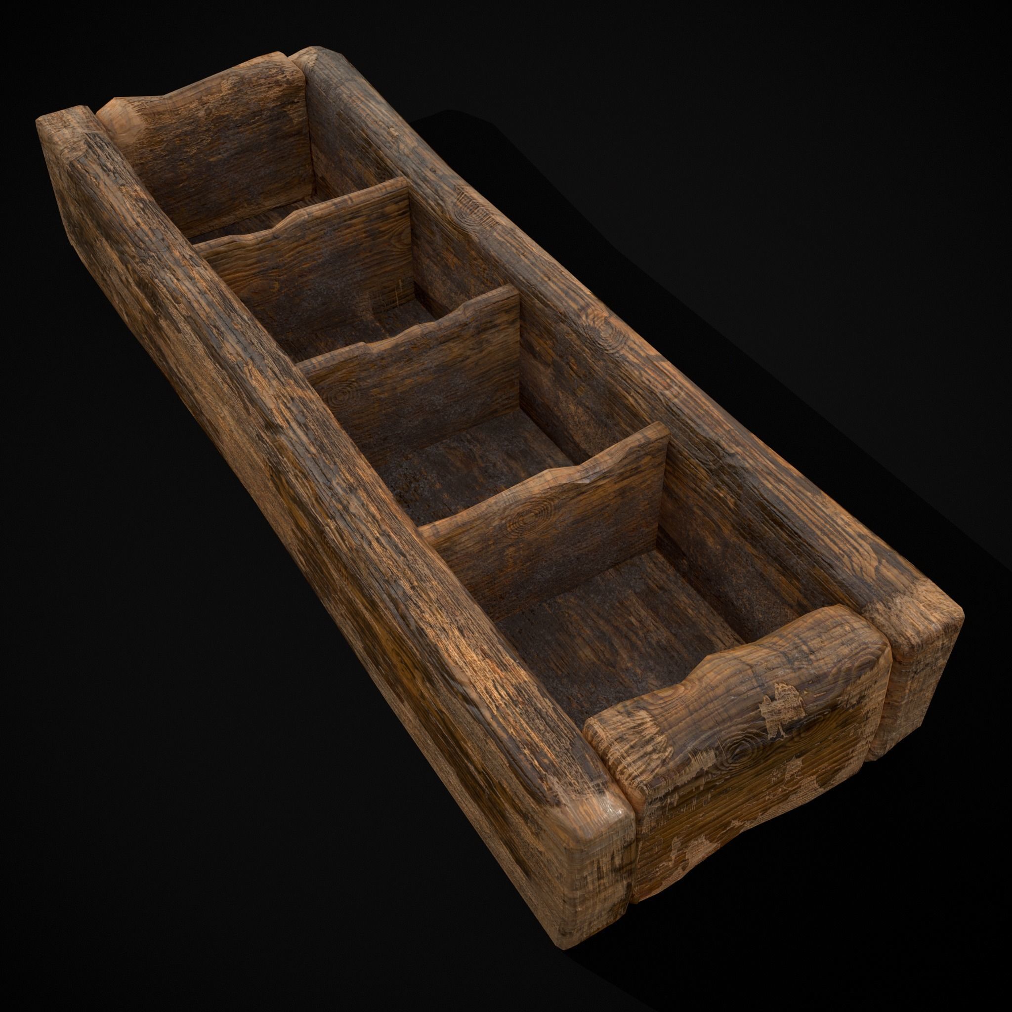 Medieval Wooden Food Separator  Low-poly 3D model_23