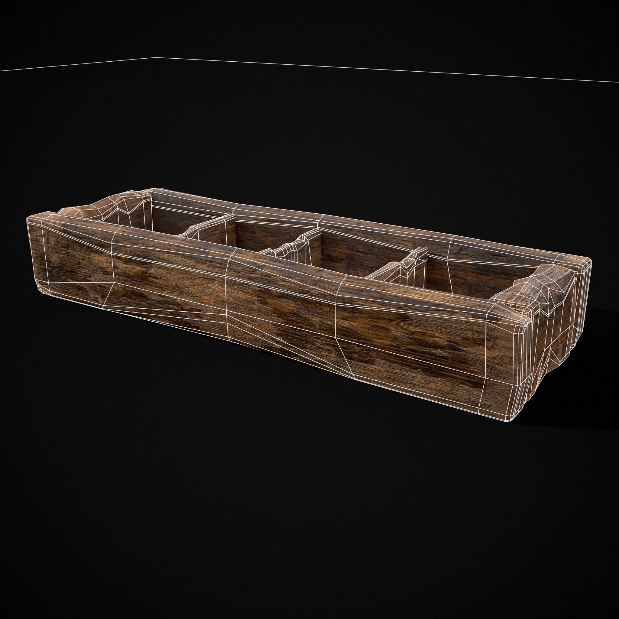 Medieval Wooden Food Separator  Low-poly 3D model_26