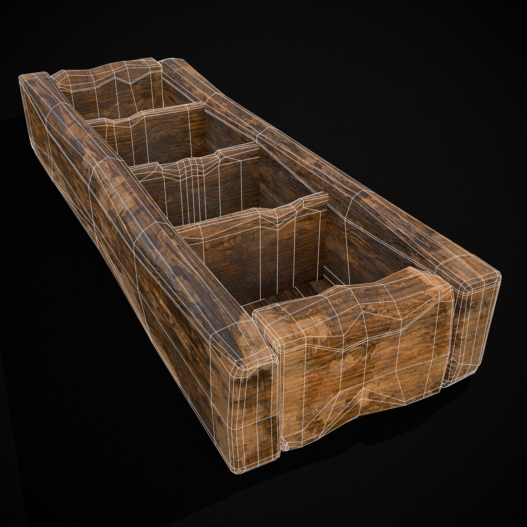 Medieval Wooden Food Separator  Low-poly 3D model_12