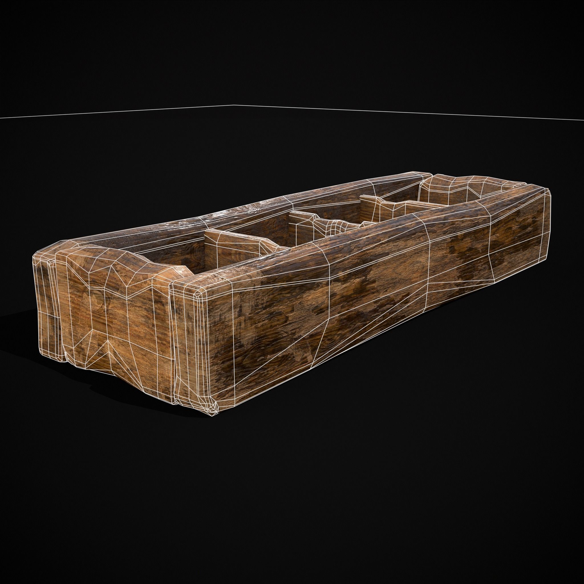 Medieval Wooden Food Separator  Low-poly 3D model_14