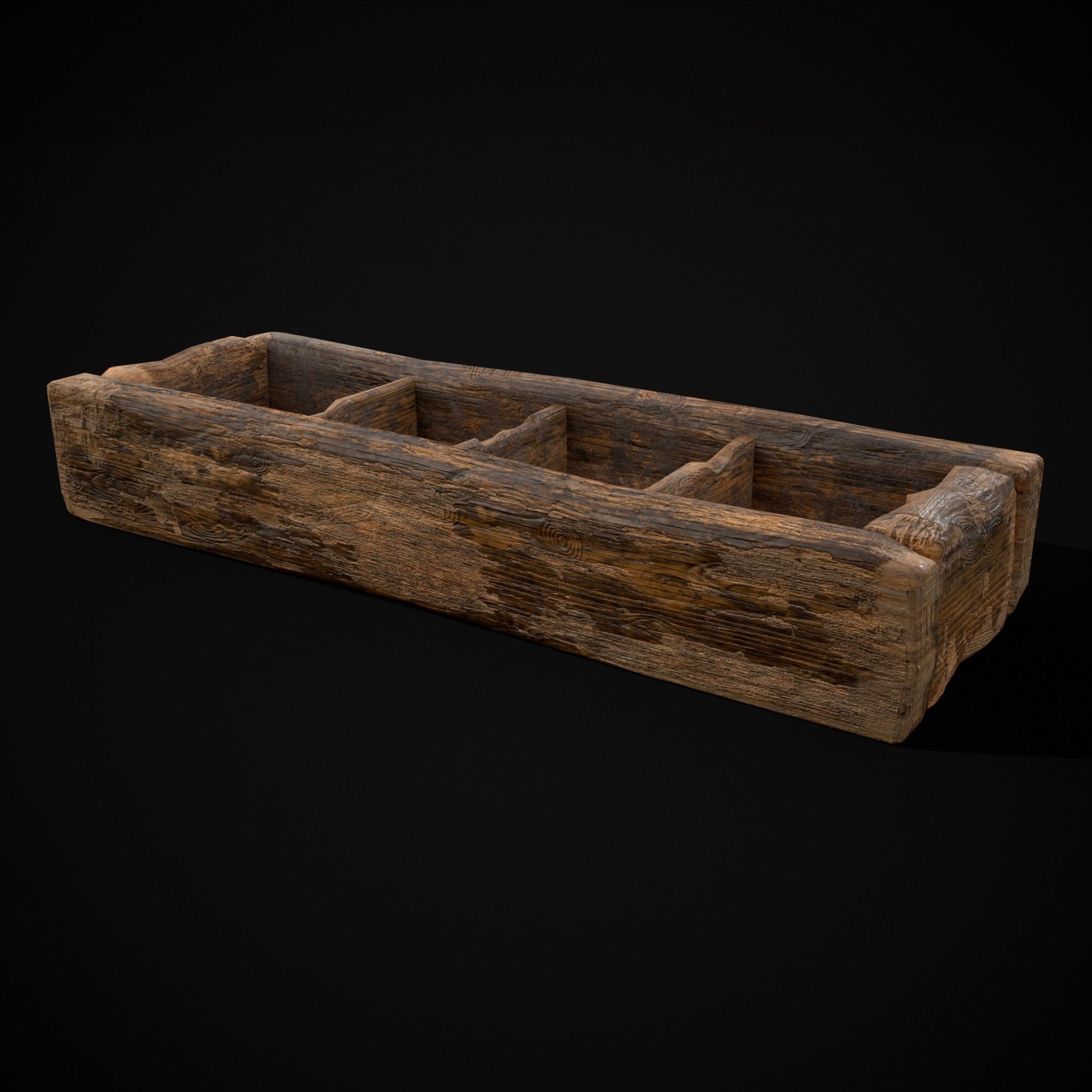 Medieval Wooden Food Separator  Low-poly 3D model_25