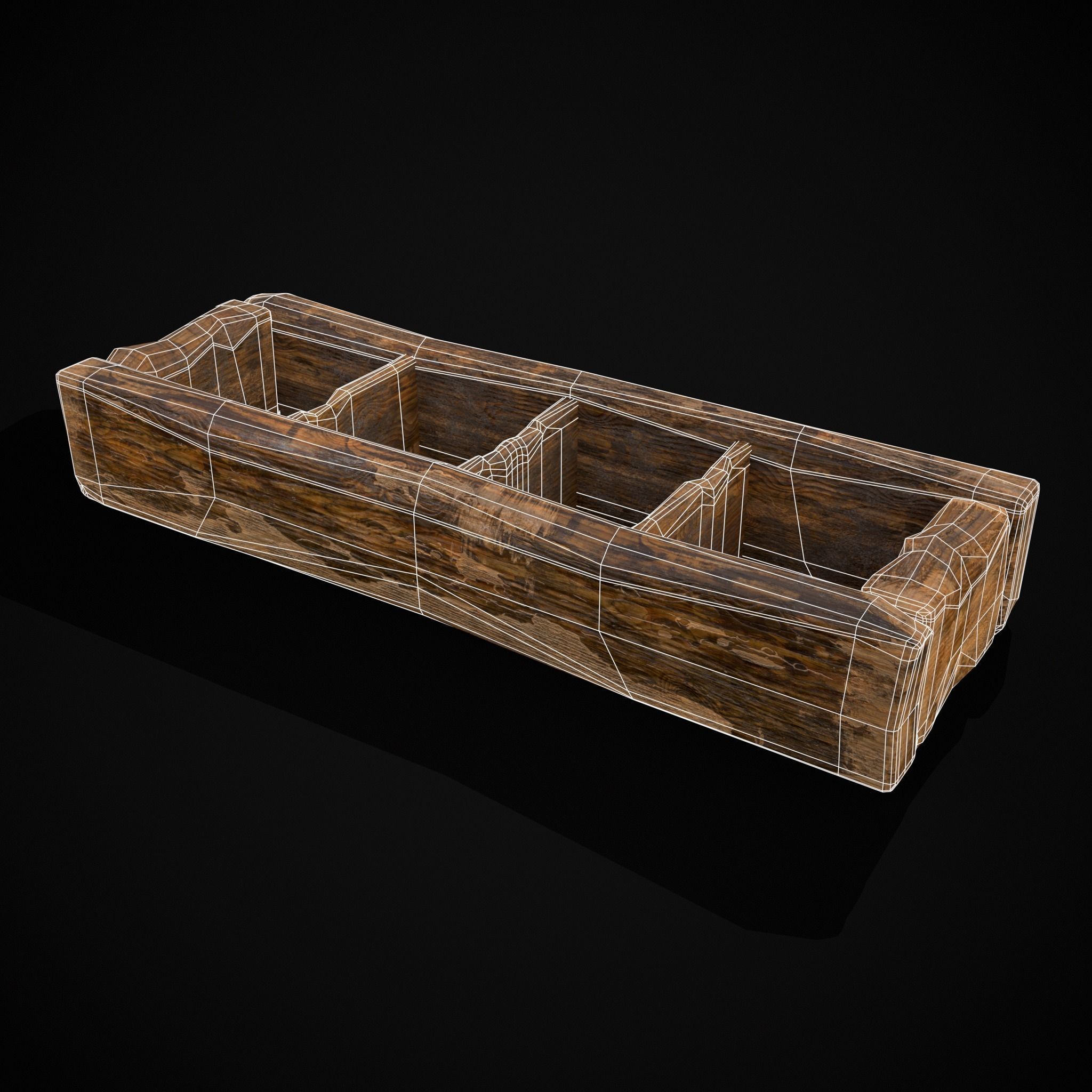 Medieval Wooden Food Separator  Low-poly 3D model_22