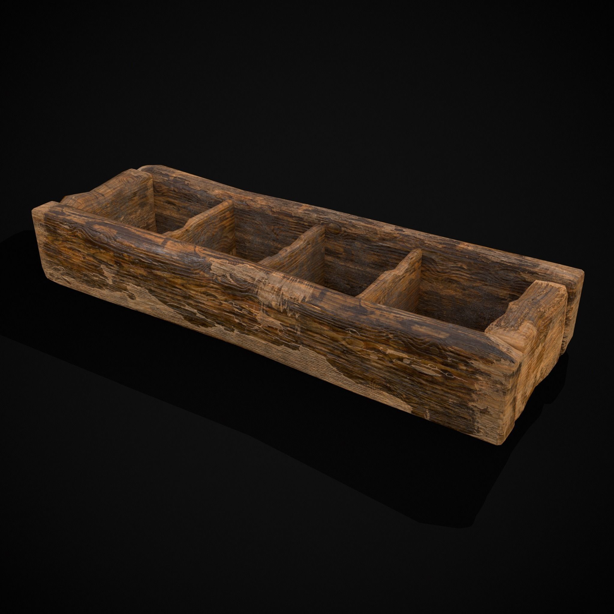 Medieval Wooden Food Separator  Low-poly 3D model_21