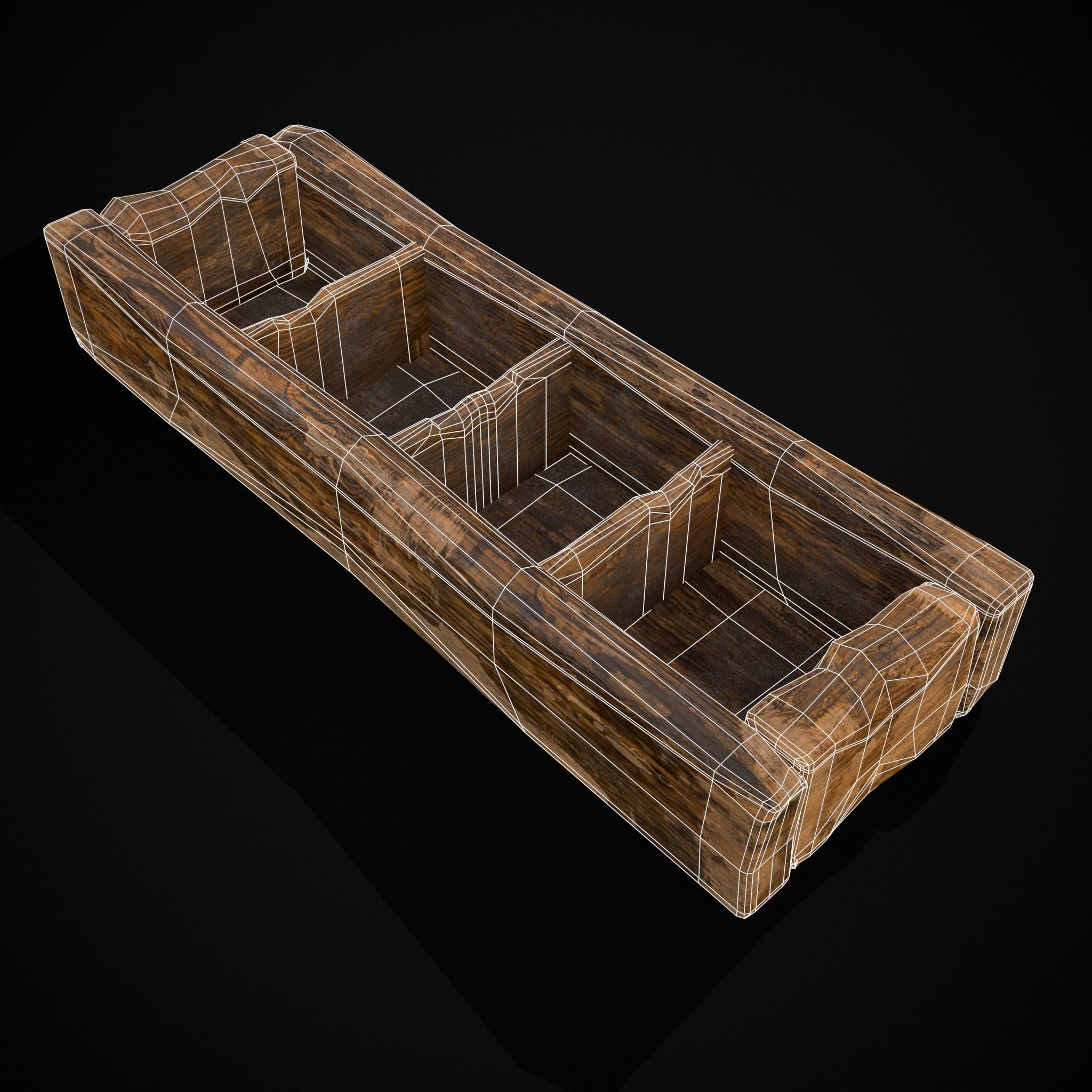 Medieval Wooden Food Separator  Low-poly 3D model_30