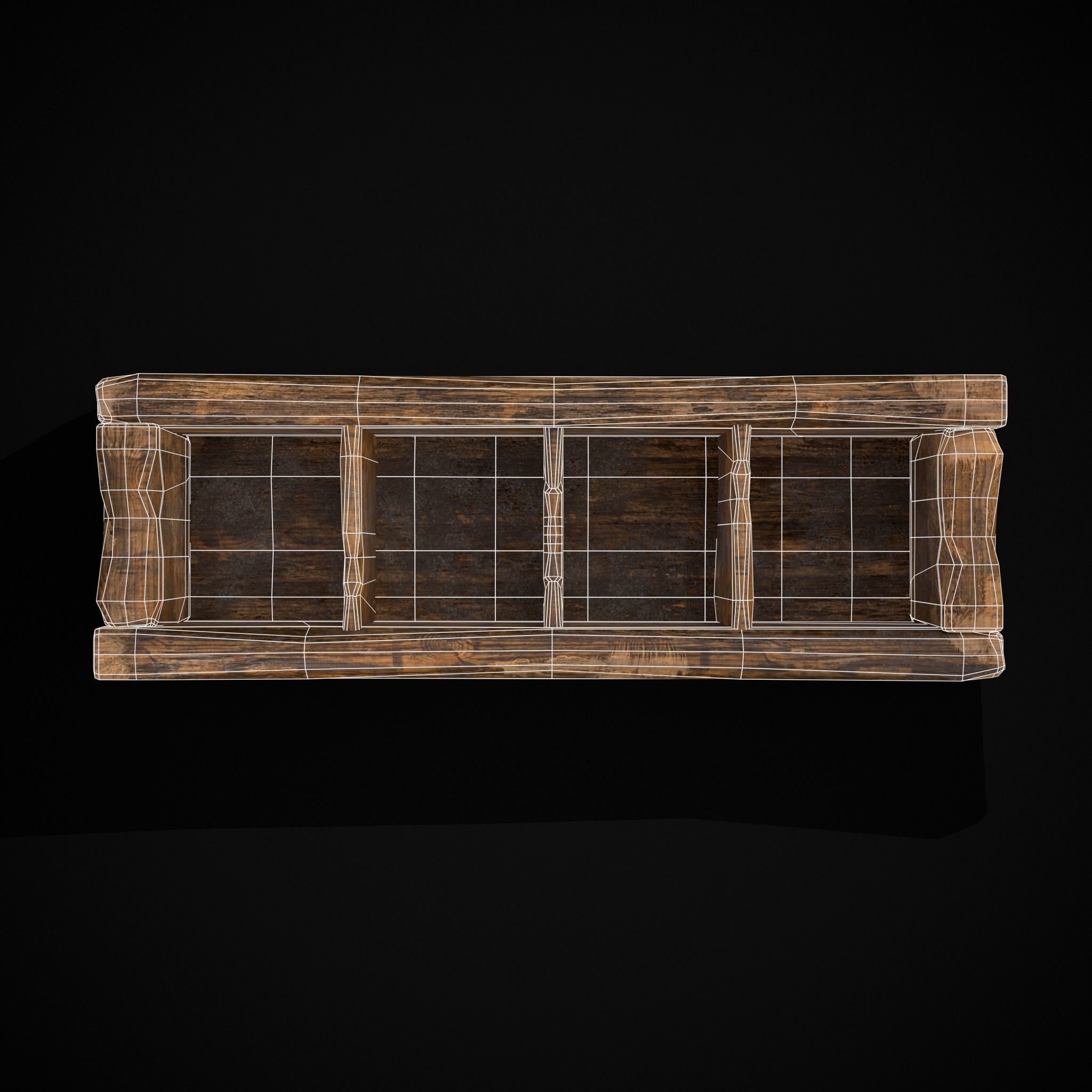 Medieval Wooden Food Separator  Low-poly 3D model_10